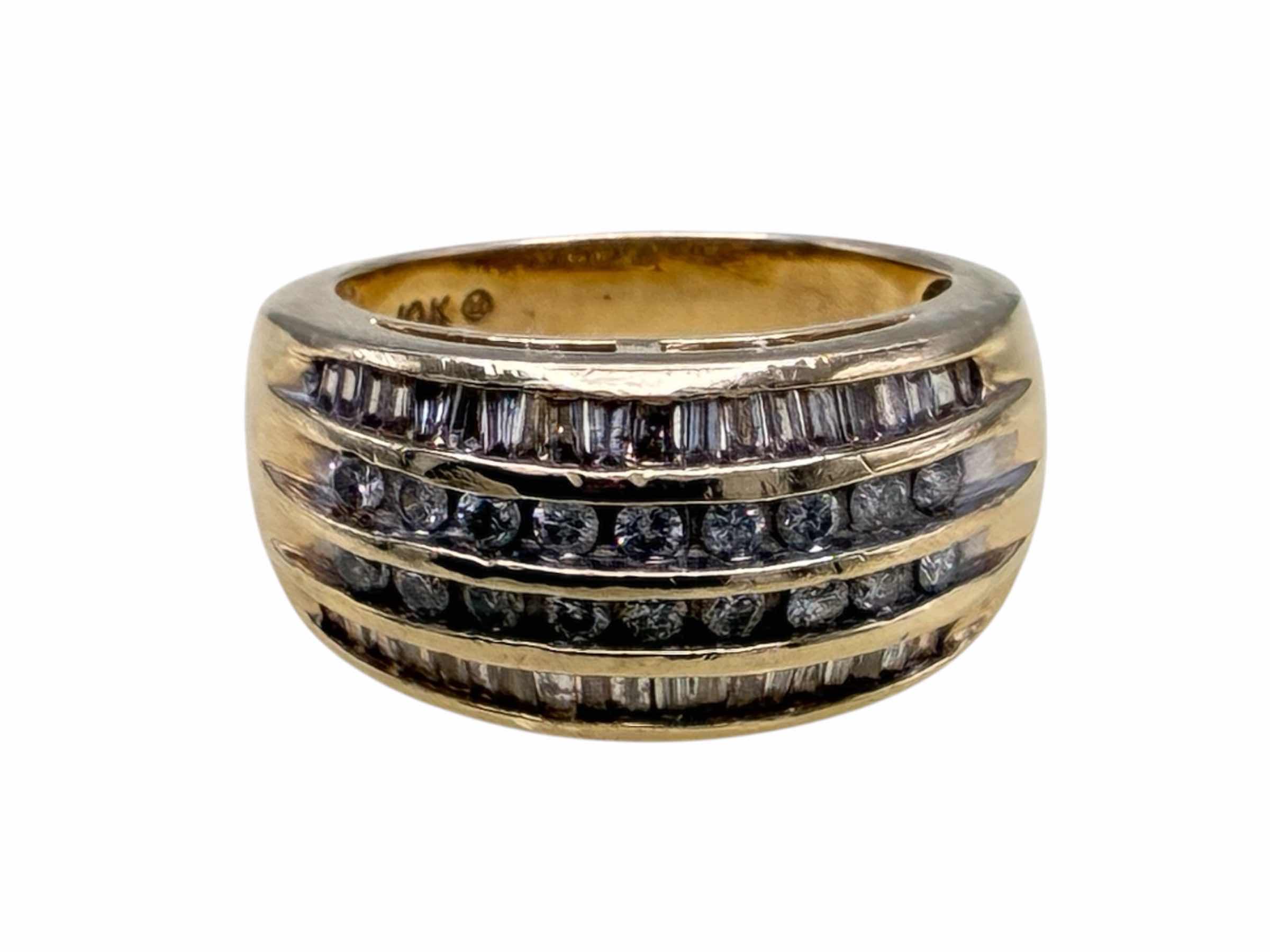 Photo 1 of DIAMOND BAGUETTE 10K GOLD ANNIVERSARY RING SIZE 7.5/7.4G $1800