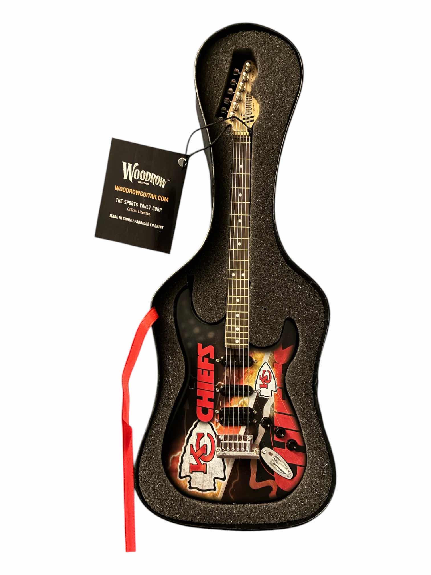 View 1 of WOODROW NORTHLANDER MINI GUITAR LIMITED EDITION KANSAS CITY CHIEFS H10” $70
