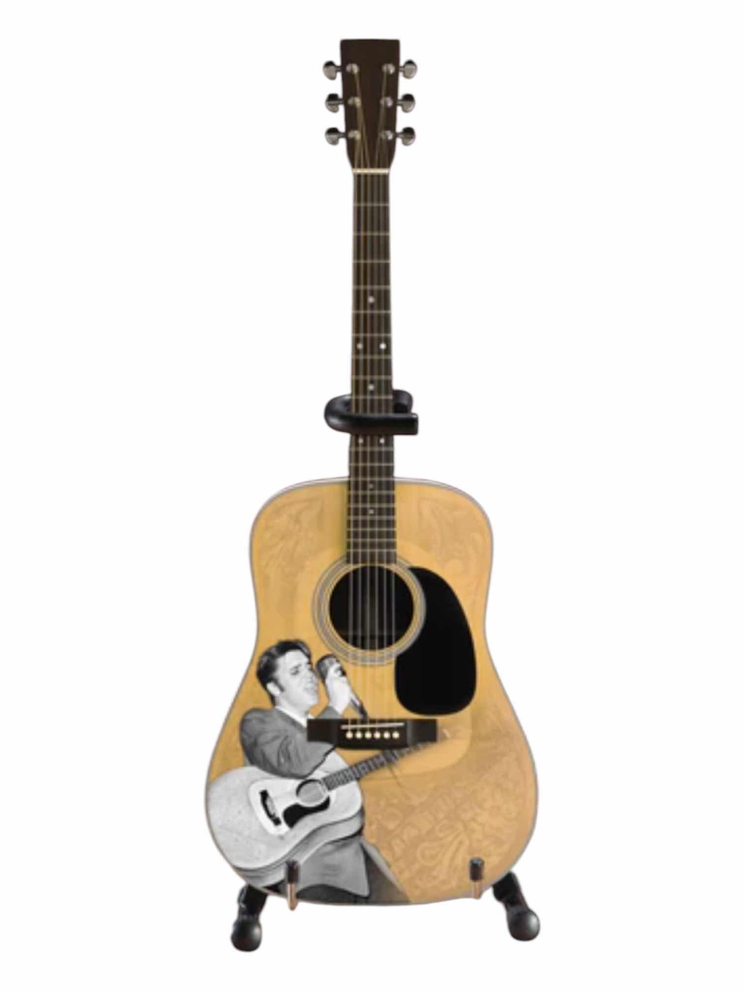 Photo 1 of NEW AXE HEAVEN MINIATURE GUITARS ELVIS PRESLEY 55’ TRIBUTE ACOUSTIC GUITAR W STAND H9.5” $45