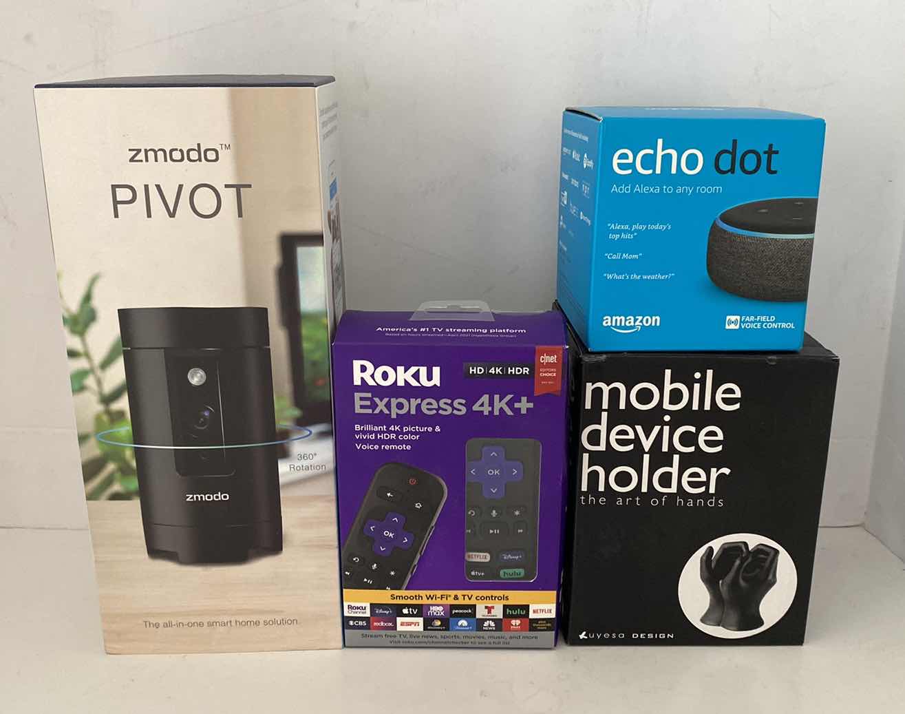 Photo 1 of ELECTRONICS ASSORTMENT ROKU VOICE REMOTE, ECHO DOT AND MORE