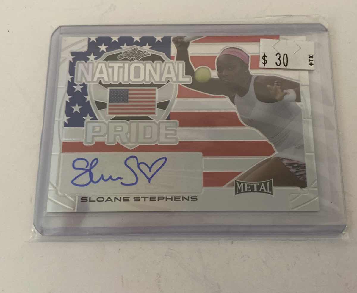 Photo 1 of 2016 NATIONAL PRIDE NP-SS1 SLOANE STEPHENS AUTOGRAPH GUARANTEE TRADING CARD