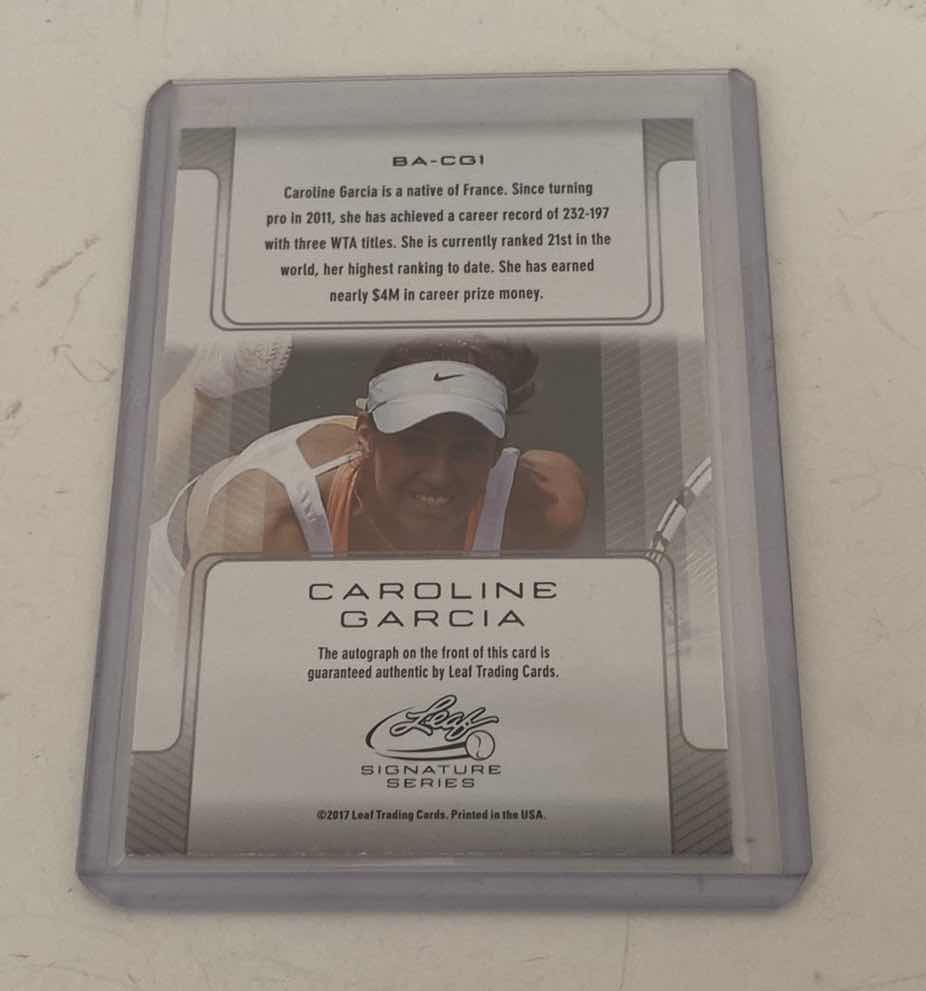 Photo 2 of 2017 LEAF AUTHENTIC SIGNATURE CAROLINE GARCIA TRADING CARD