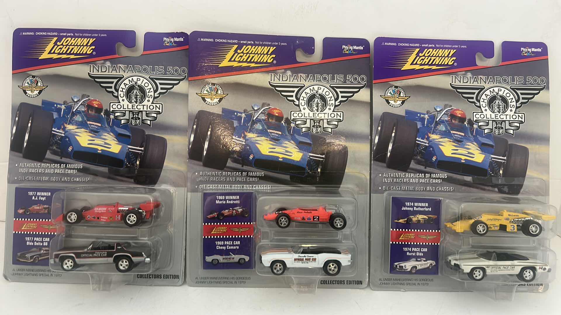 Photo 1 of 3 - 2 PACK JOHNNY LIGHTNING INDIANAPOLIS 500 CHAMPIONS COLLECTIBLES