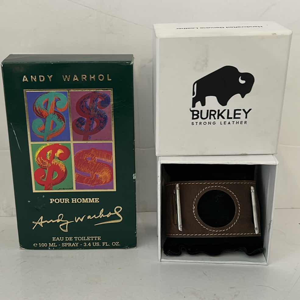 Photo 1 of ANDY WARHOL POR HOMME EAU DE TOILETTE SPRAY AND BURKLET LEATHER WATCHBAND