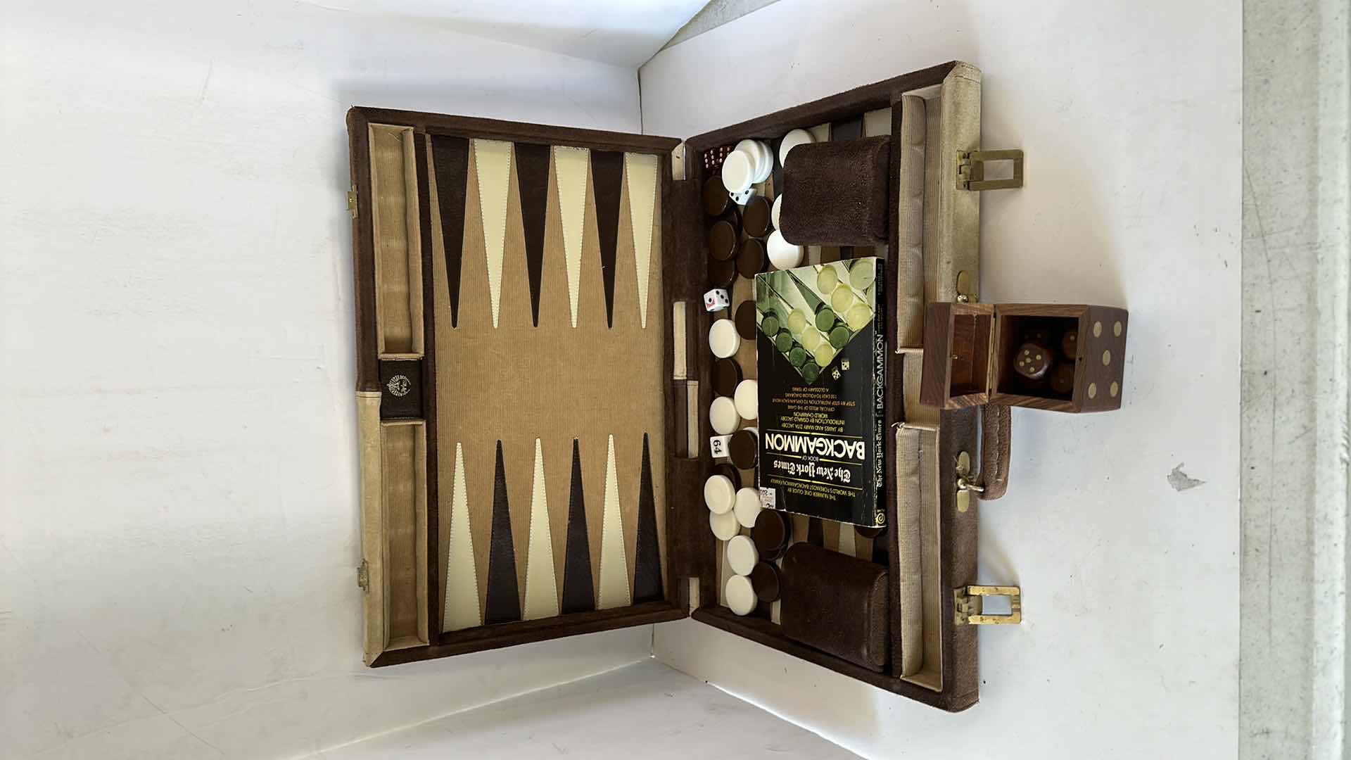Photo 1 of BACKGAMMON CASE AND BOX OF WOOD DICE