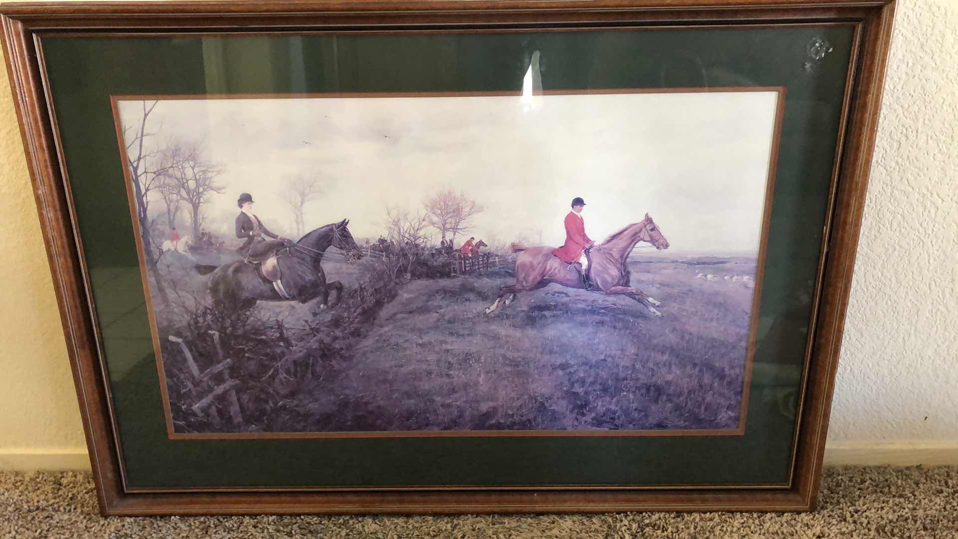 Photo 1 of FOX HUNTING MATTED PRINT 38” X 27”