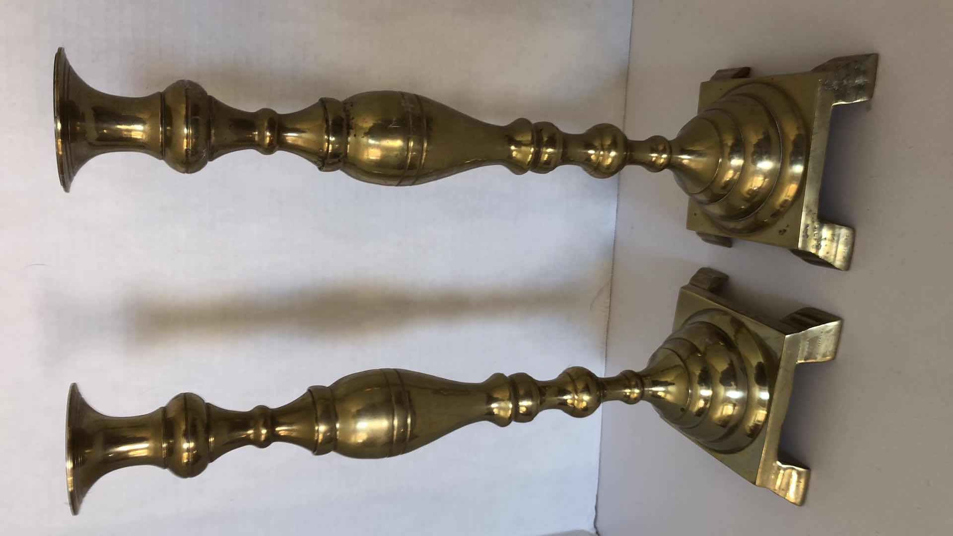 Photo 1 of BRASS CANDLE STICKS H 17”