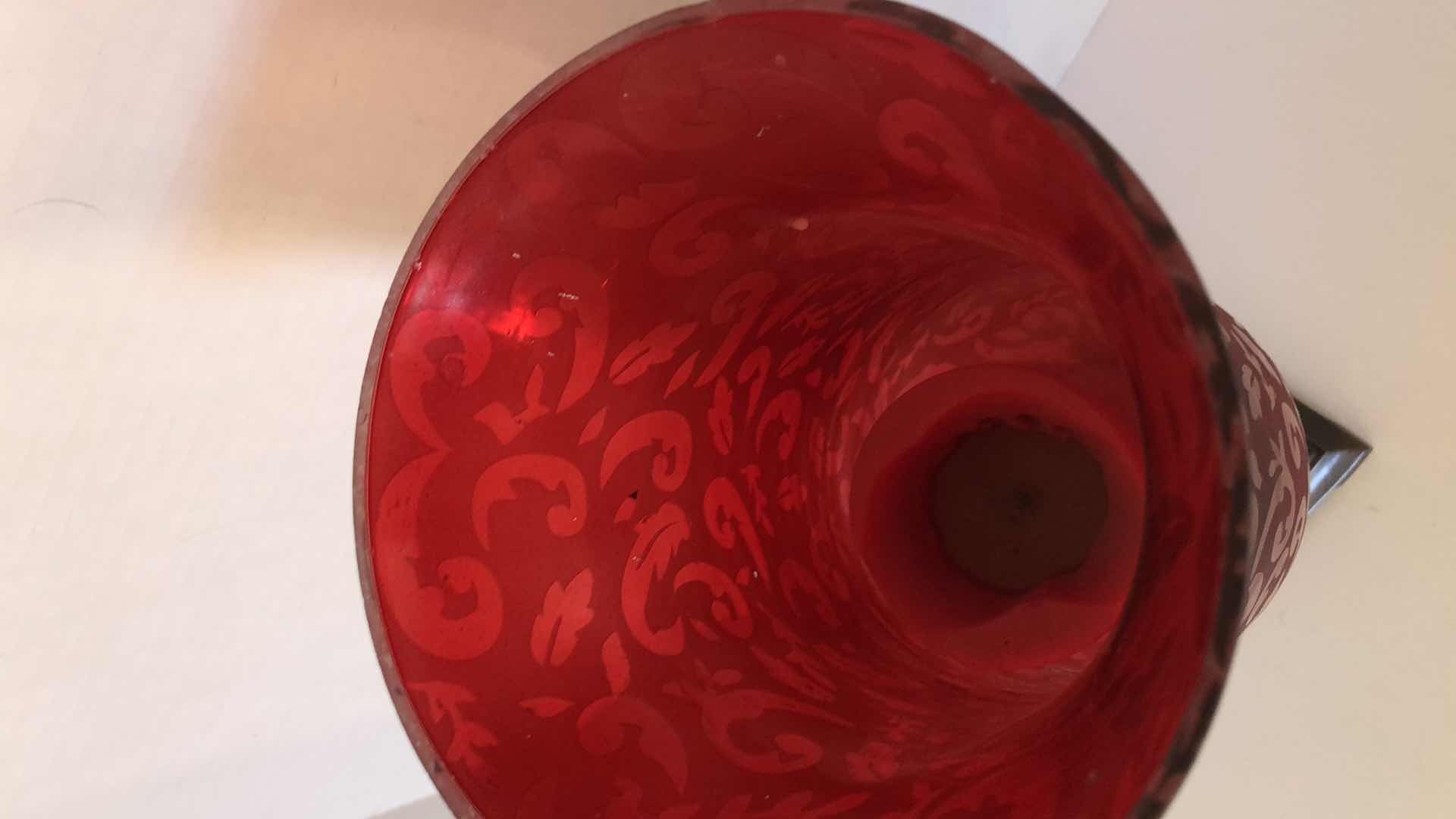 Photo 3 of RED GLASS CANDLE H 18”