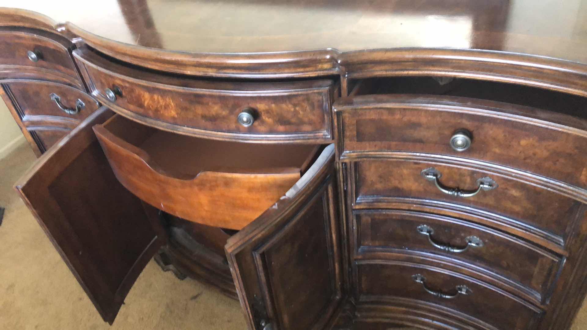 Photo 4 of MAHOGANY DRESSER W MIRROR AND DOVETAIL DRAWERS 76” X 21”  88”