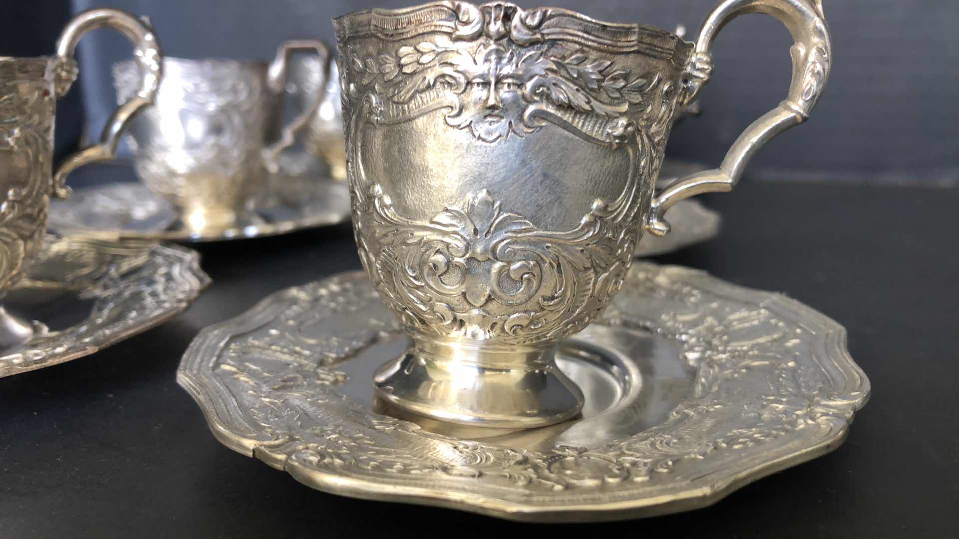 Photo 3 of 6-VINTAGE SILVER CUPS & SAUCERS