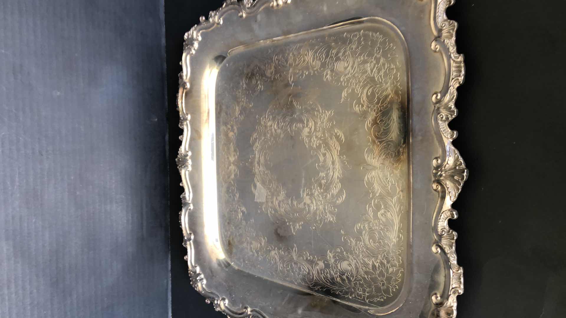 Photo 1 of SILVER PLATED SERVING TRAY 16” WIDE