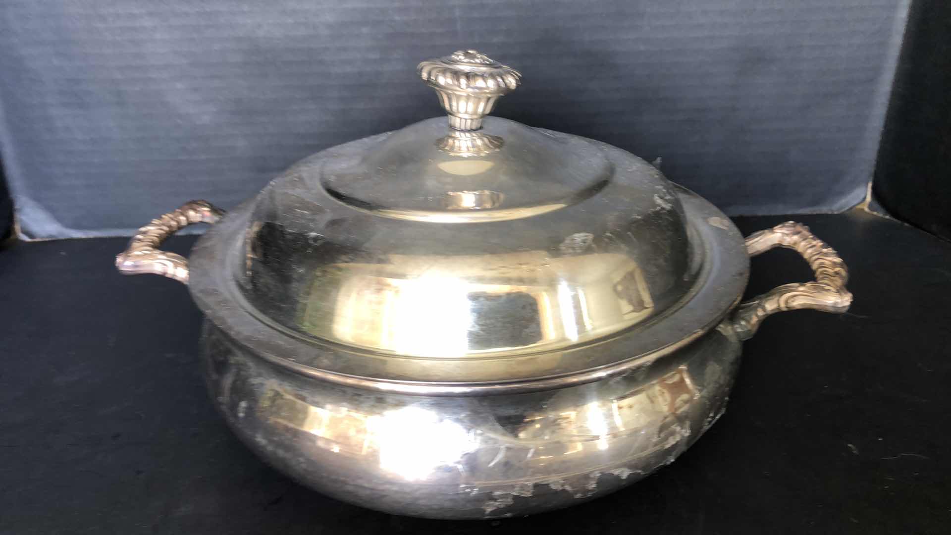 Photo 1 of SILVER PLATED SERVING BOWL WITH LID 13”