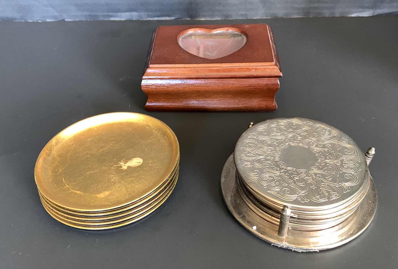 Photo 1 of 2 SETS OF COASTERS AND JEWELRY BOX