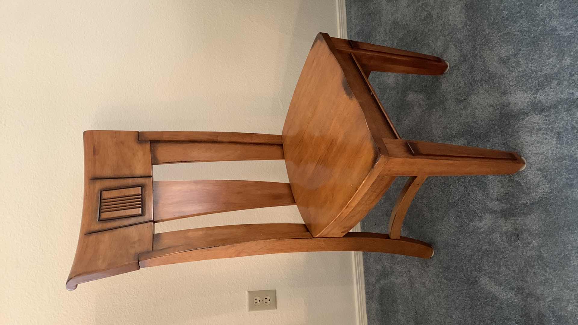 Photo 2 of SOLID WOOD HEAVY CHAIR  21" X 18" H 42"