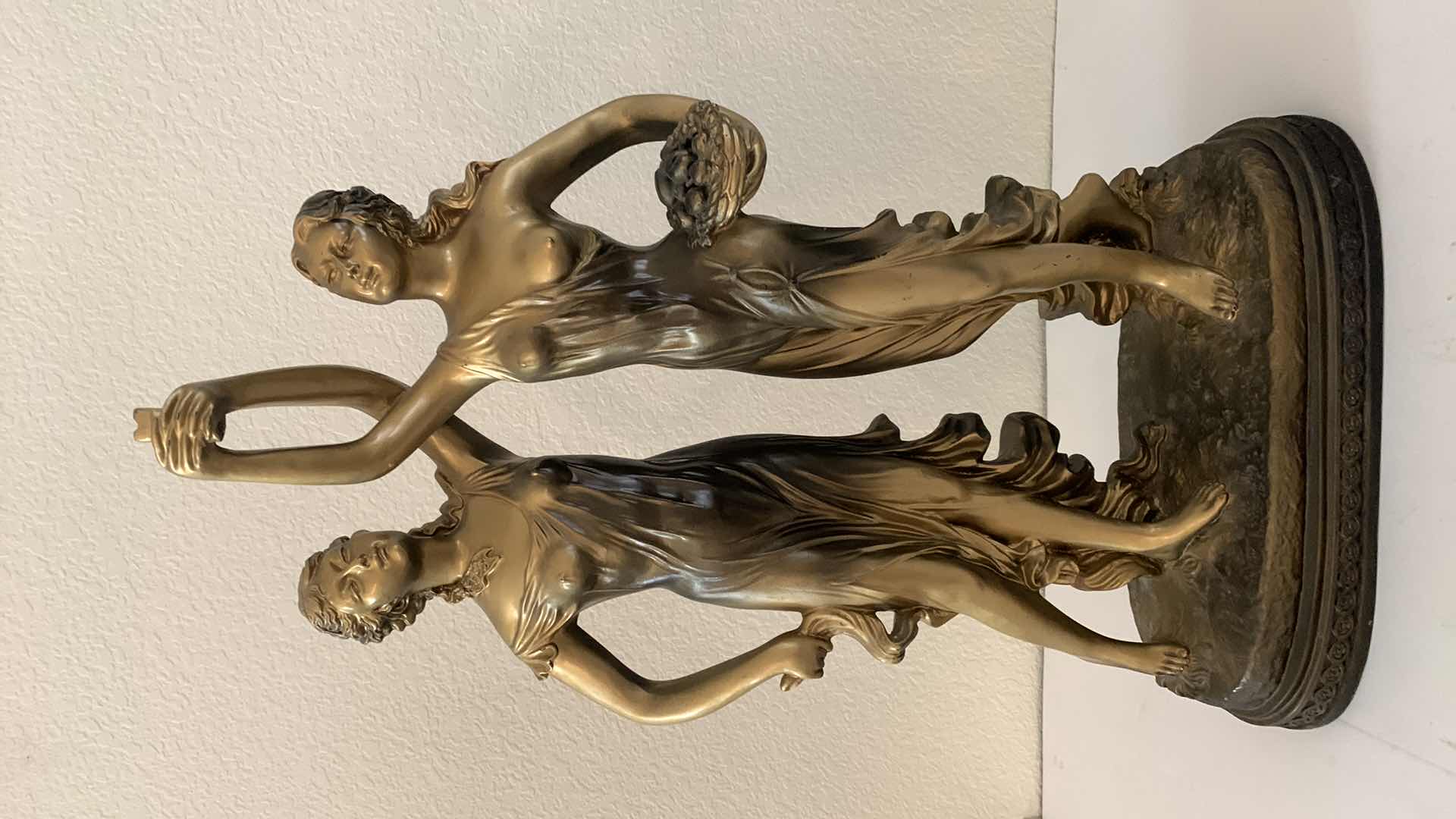 Photo 1 of VINTAGE SCULPTURE ART NOUVEAU DOUBLE NYMPH 23.5" H 14"