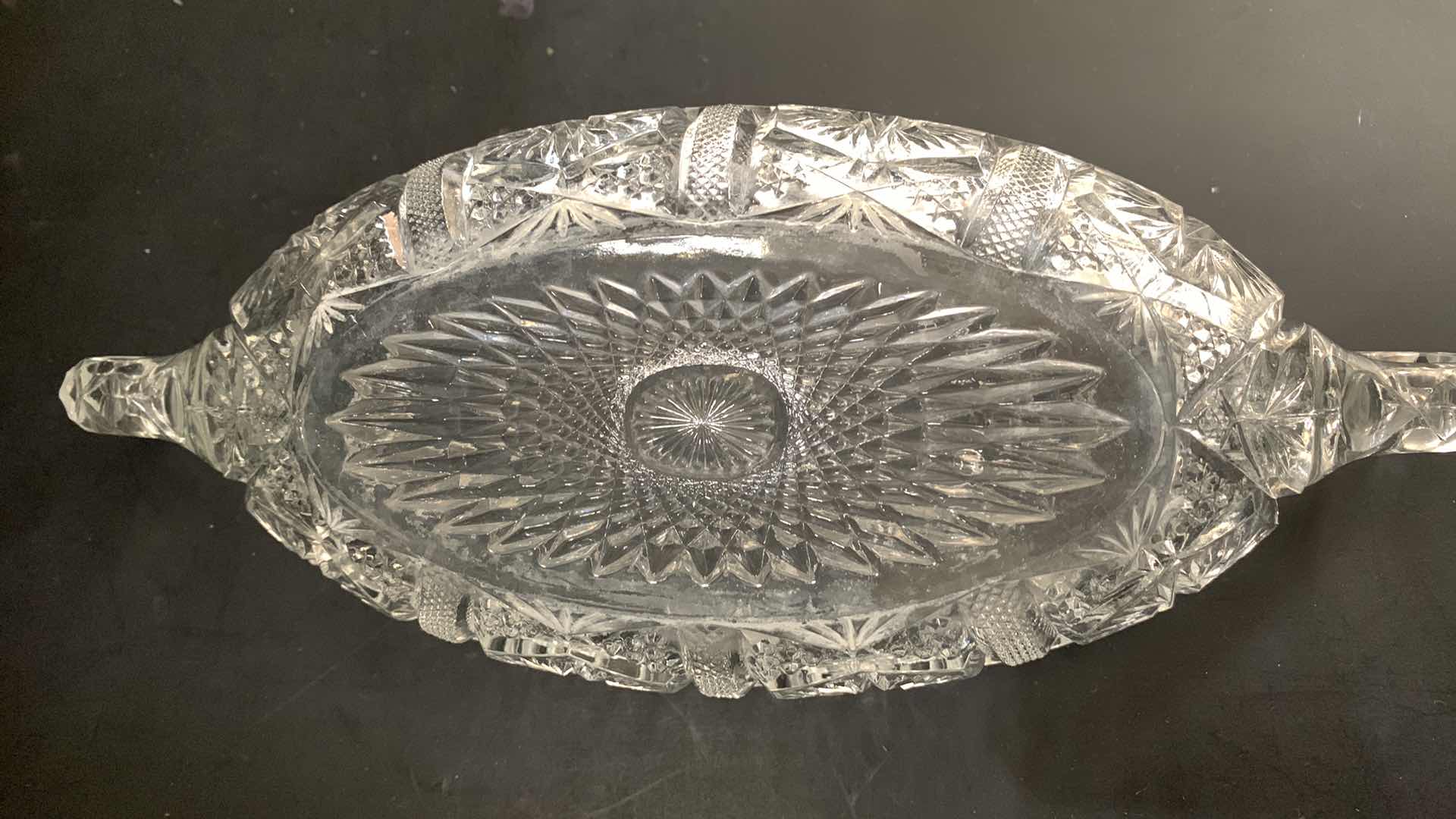 Photo 3 of DOUBLE HANDLED OVAL GLASS CANDY DISH