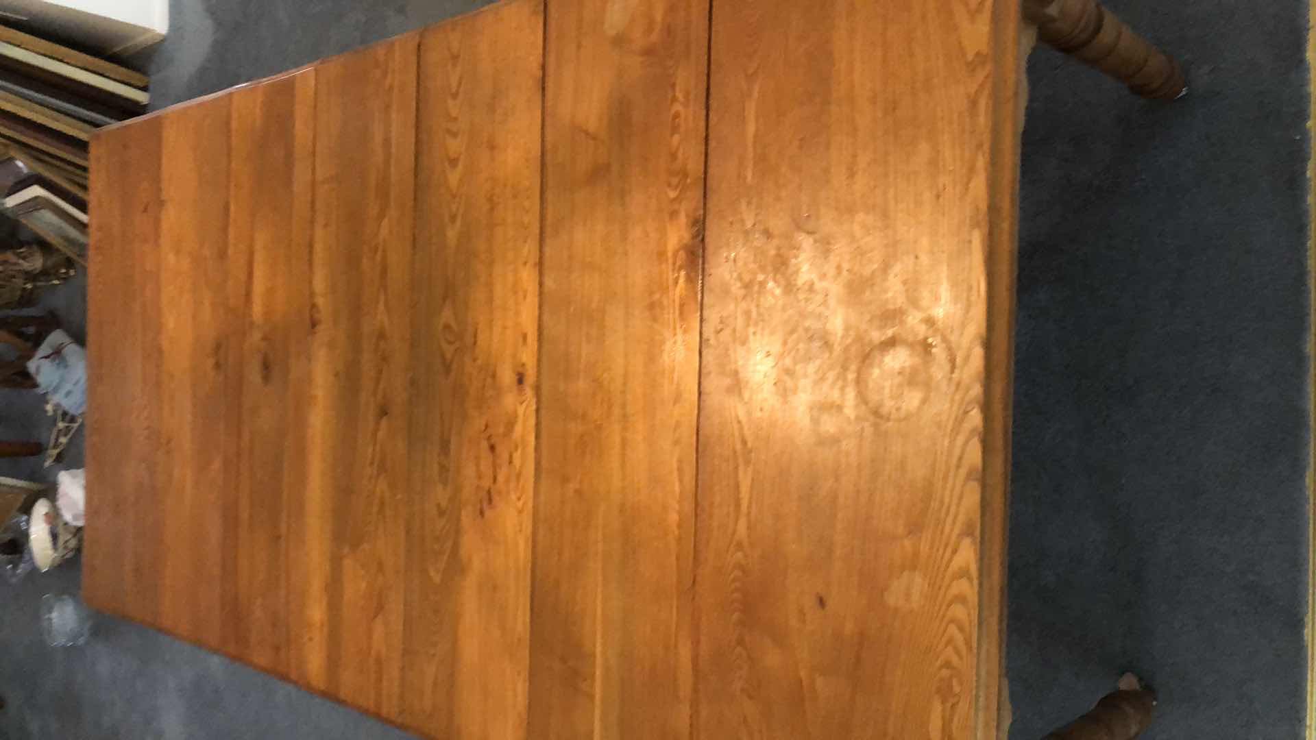 Photo 2 of EARLY 20TH CENTURY OAK TABLE WITH 5 LEAVES 81” X41” H 30”