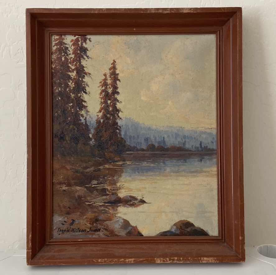 Photo 1 of LANDSCAPE OIL PAINTING FRANK WILSON JUDD 12” X 14.5”