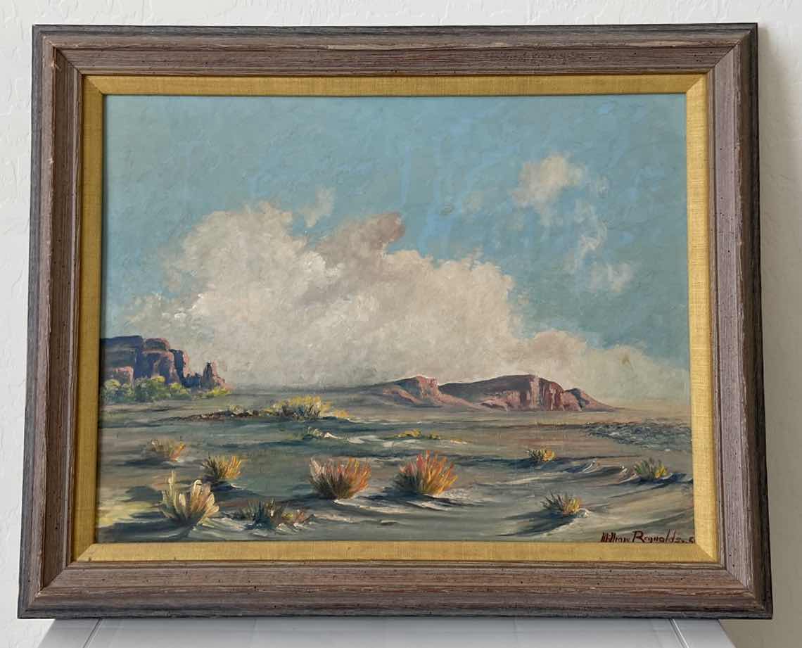 Photo 1 of DESERT OIL PAINTING WILLIAMS REYNOLDS 21.5” X 17”