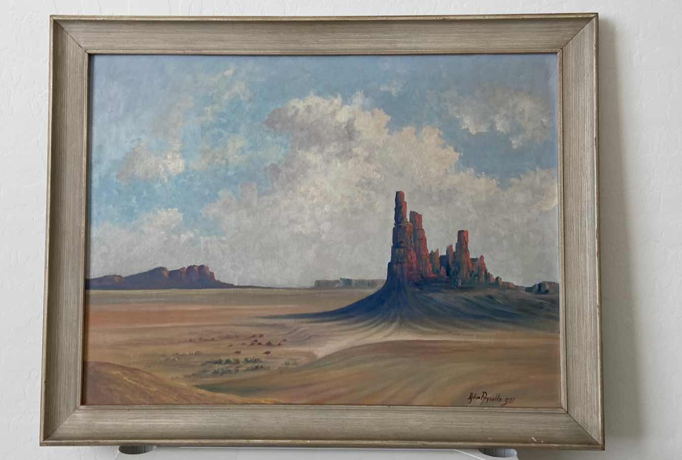 Photo 1 of DESERT LANDSCAPE OIL PAINTING WILLIAM REYNOLDS 27” X 21”