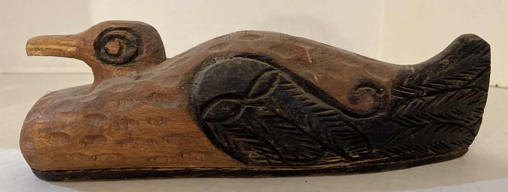 Photo 1 of VINTAGE WOOD CARVED DUCK