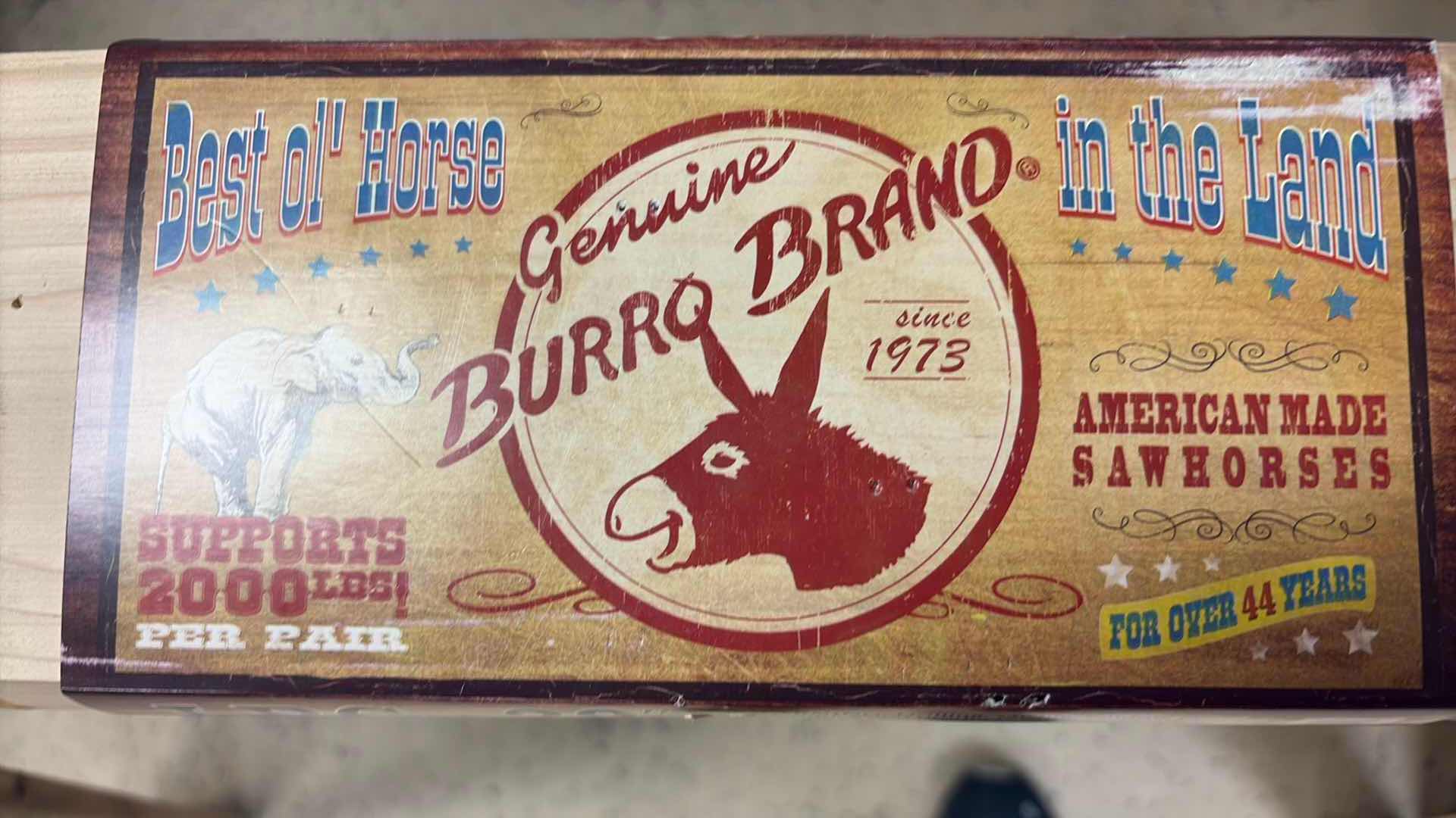 Photo 1 of (2) BURRO BRAND SAWHORSES H28.5”