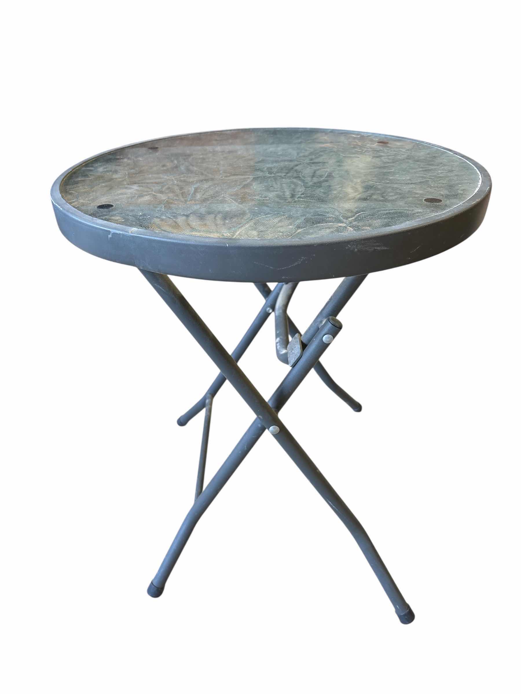 Photo 1 of FOLDABLE GLASS OUTDOOR TABLE H19”