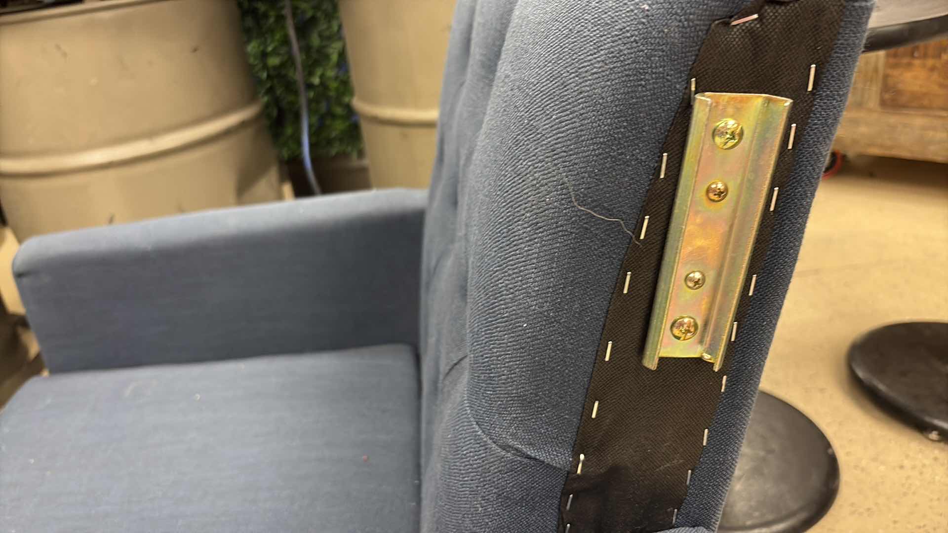 Photo 1 of ACCENT BLUE FABRIC CHAIR 27”X 25”X H36”