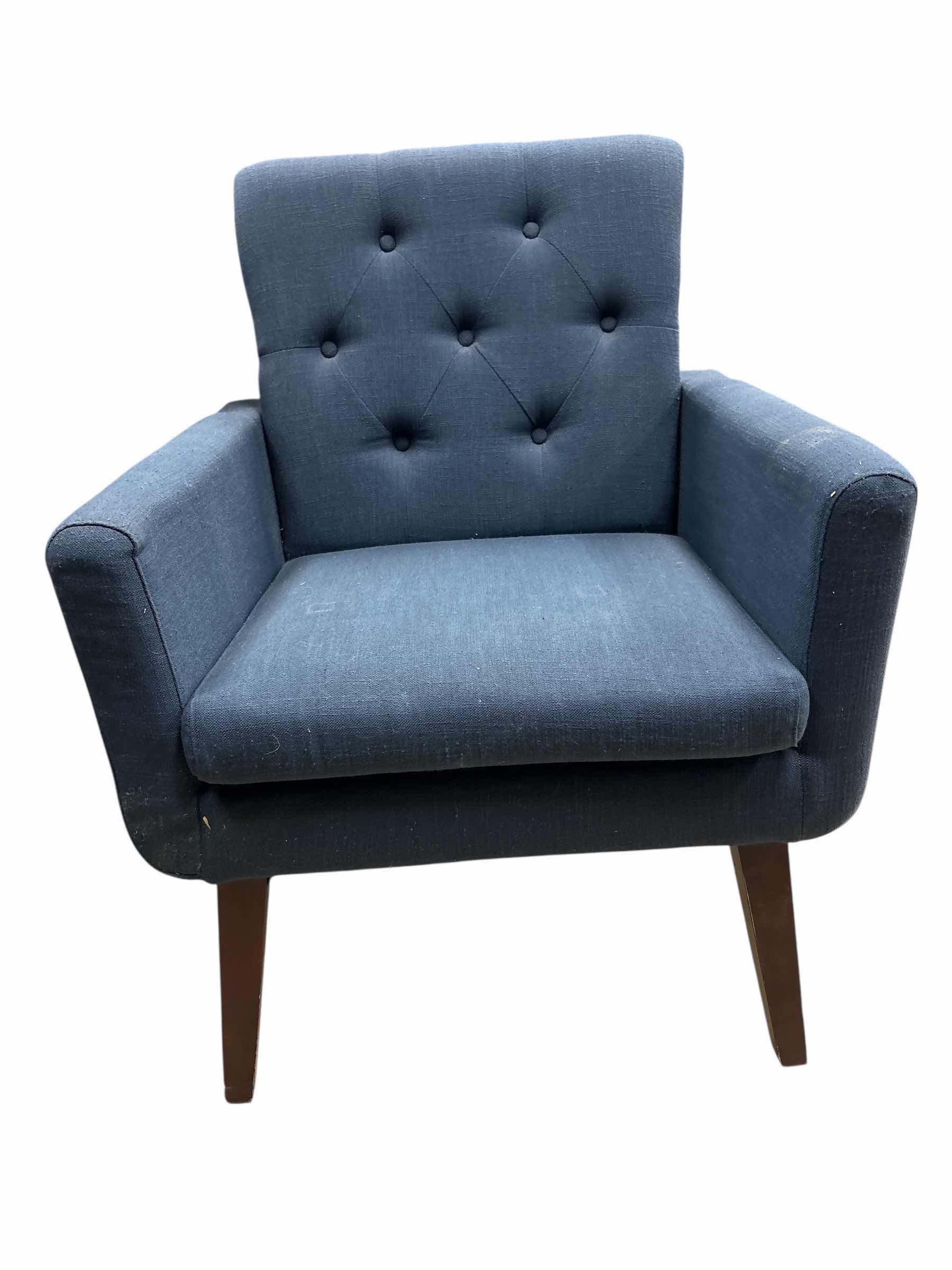 Photo 1 of ACCENT BLUE FABRIC CHAIR 27”X 25”X H36”