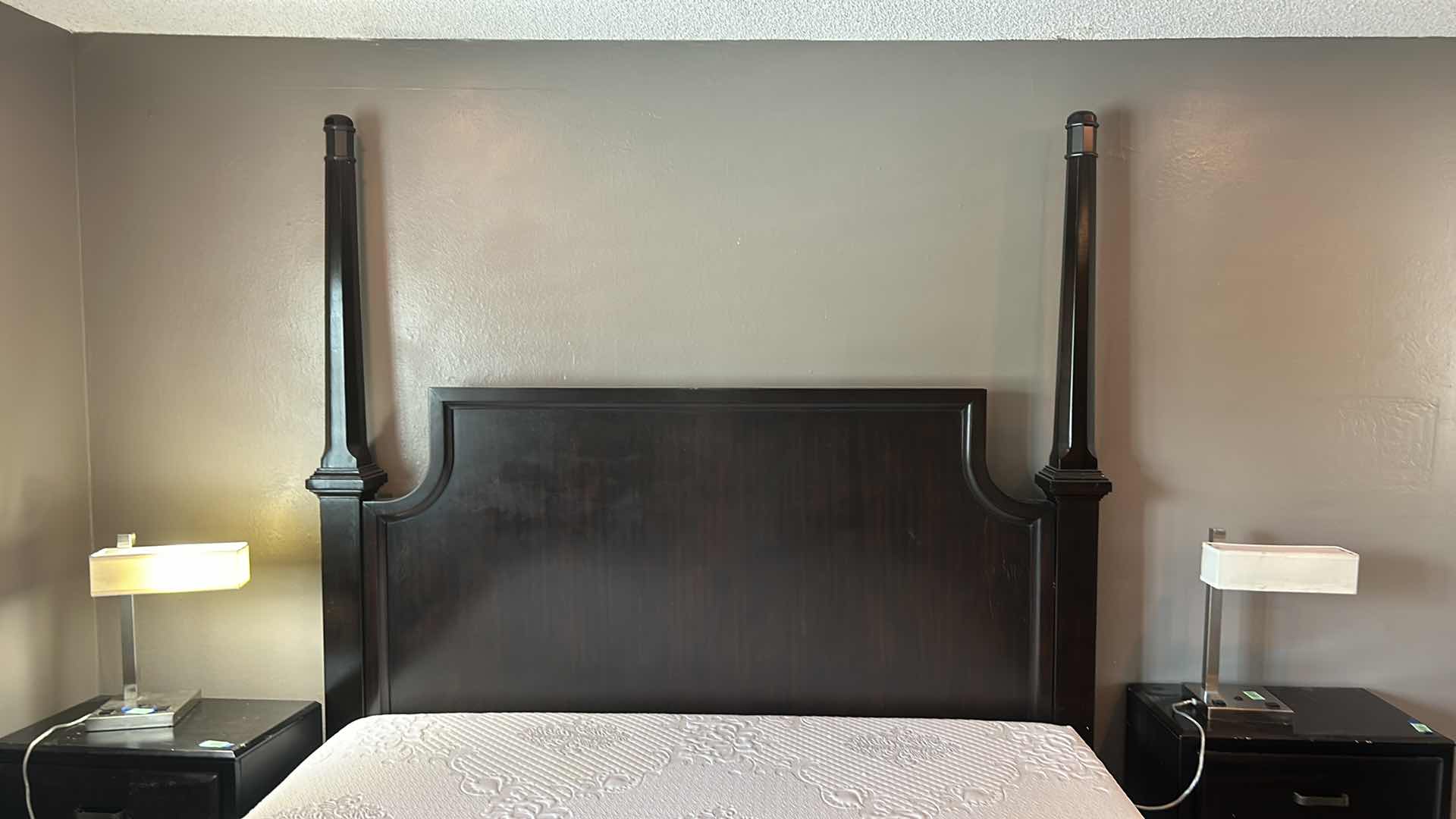 Photo 2 of MODERN BLACK 4-POSTER KING BED FRAME 83" X 93" X H87"