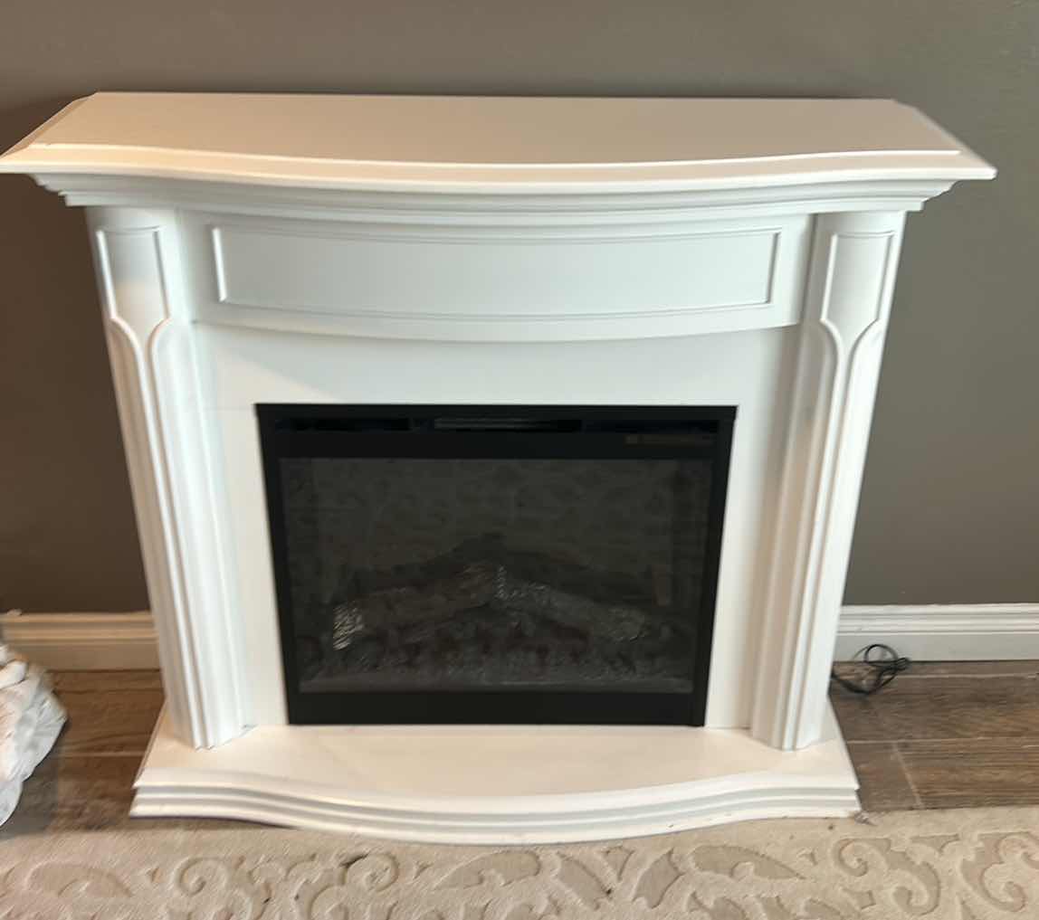 Photo 2 of A WHITE ELECTRICAL FIREPLACE FOR HOME WITH DIMENSIONS OF 47 3/4" X 16 1/2" X H 42".