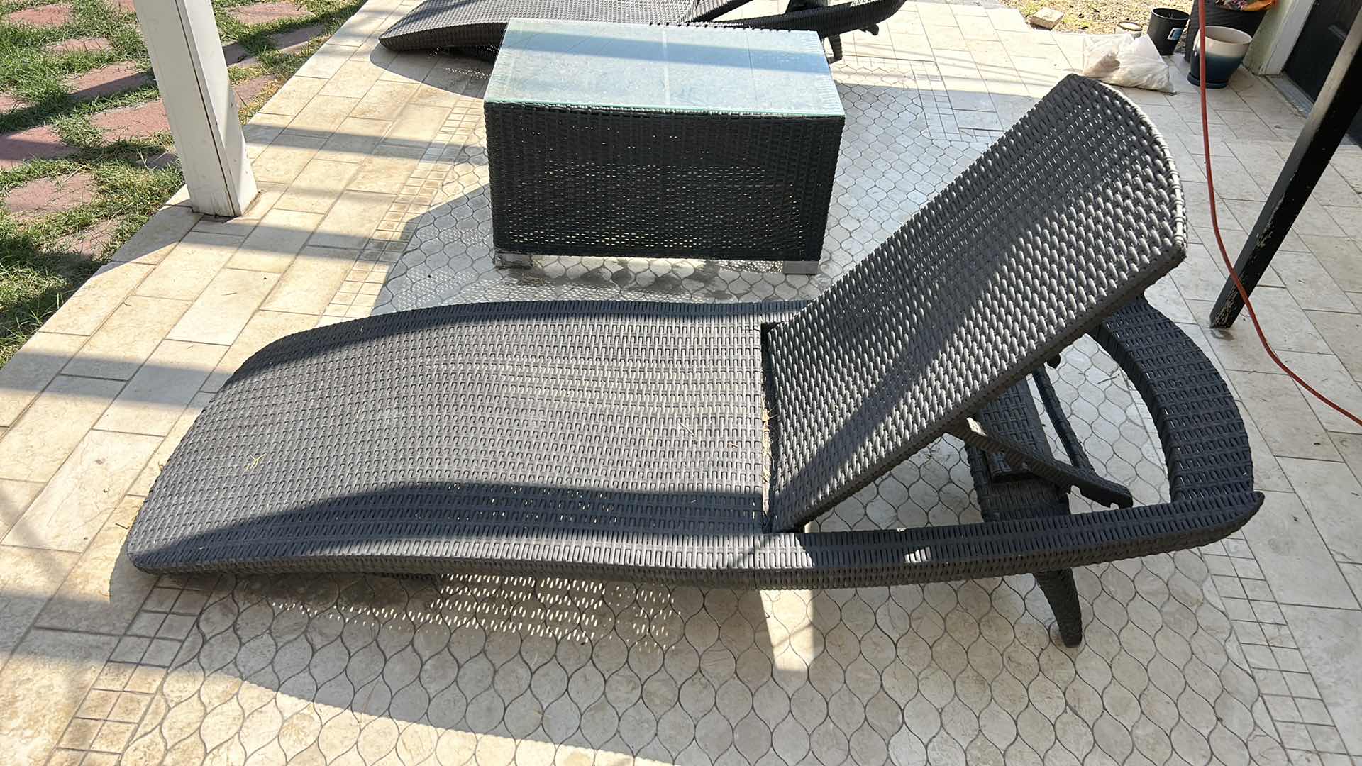 Photo 2 of OUTDOOR FAUX RATTAN LOUNGE CHAIR, ADJUSTABLE.