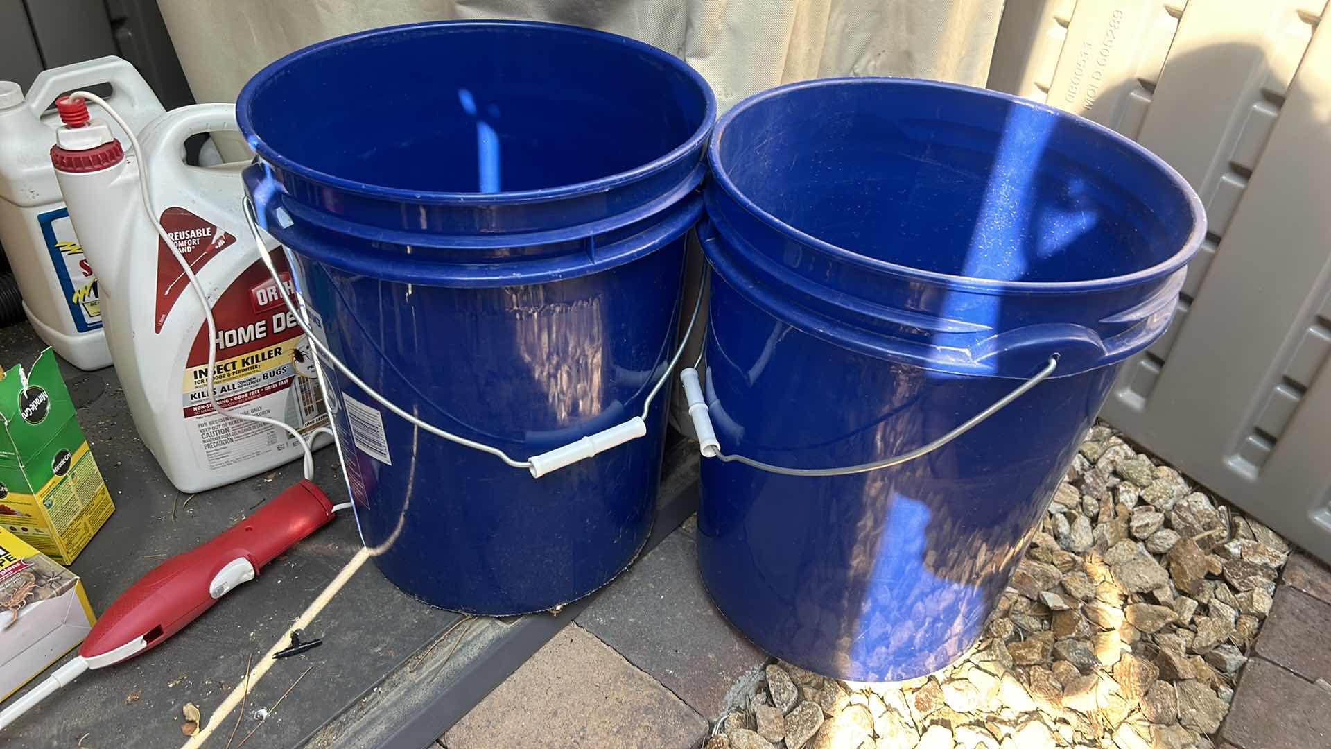 Photo 4 of HOME DEFENSE CHEMICALS AND BARRIER, PLUS GARDENING SUPPLEMENTS, AND TWO LARGE LOWE'S BUCKETS.