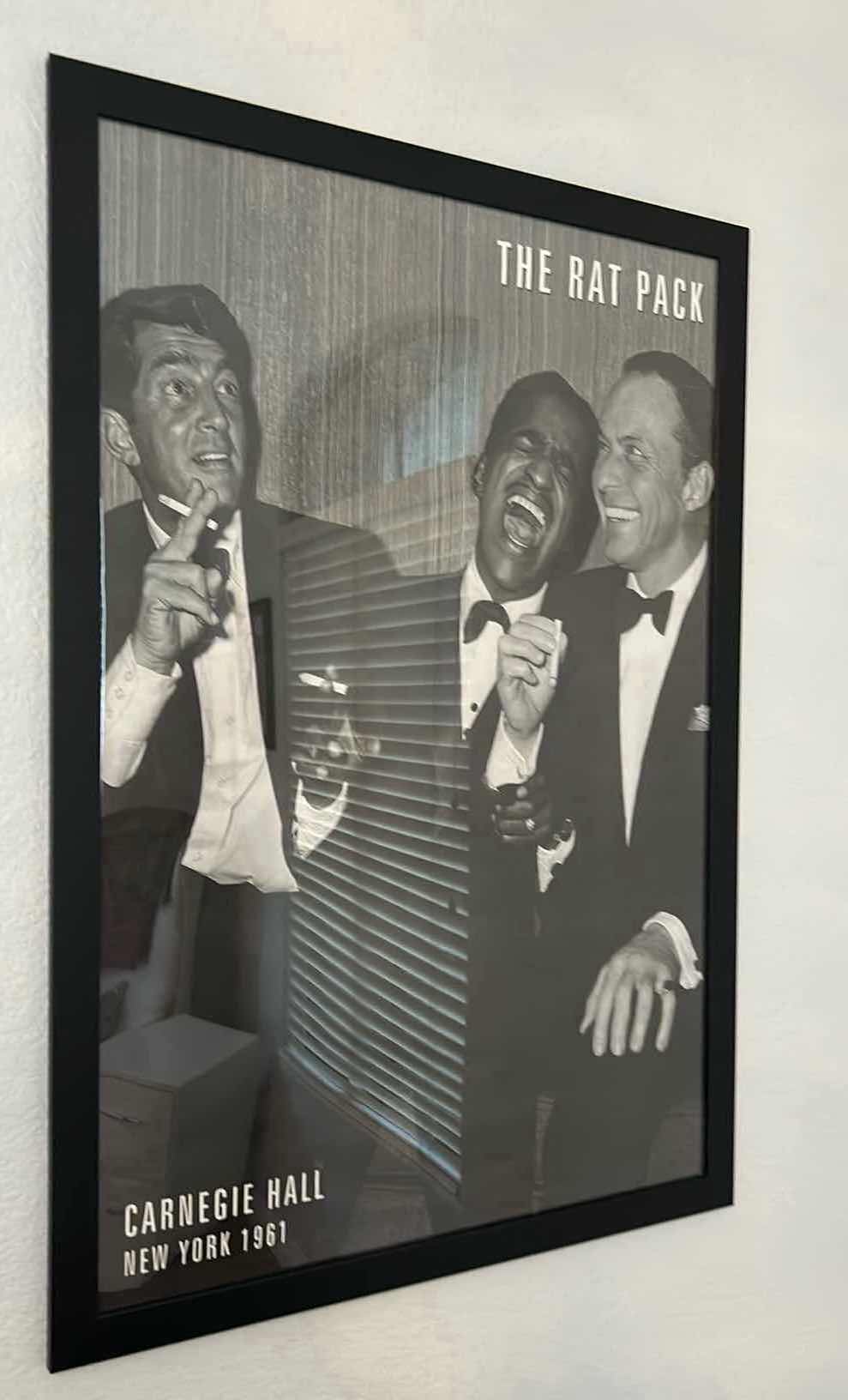 Photo 1 of BLACK FRAMED "THE RAT PACK AT CARNEGIE HALL 1961" ARTWORK  26" x H38"