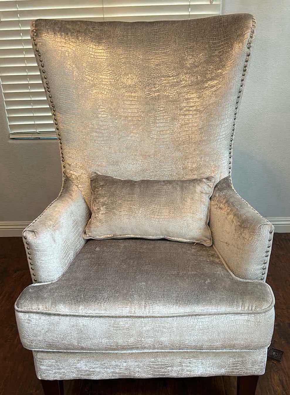 Photo 1 of BRISTOL TALL SILVER/GREY WINGBACK CHAIR