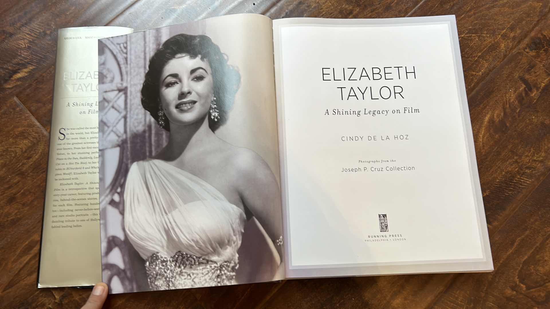 Photo 5 of HARDCOVER, COFFEE TABLE BOOK, ELIZABETH TAYLOR, A SHINING LEGACY ON FILM, AND METAL BOOK STAND.