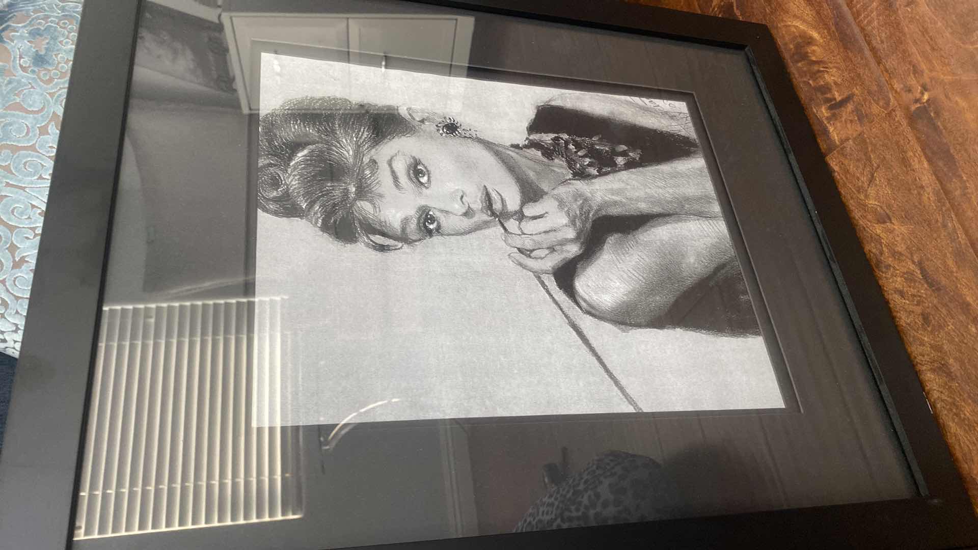 Photo 2 of 2-BLACK FRAMED MARILYN & SOPHIA LOREN PRINT ARTWORK 18” x 22 1/2”