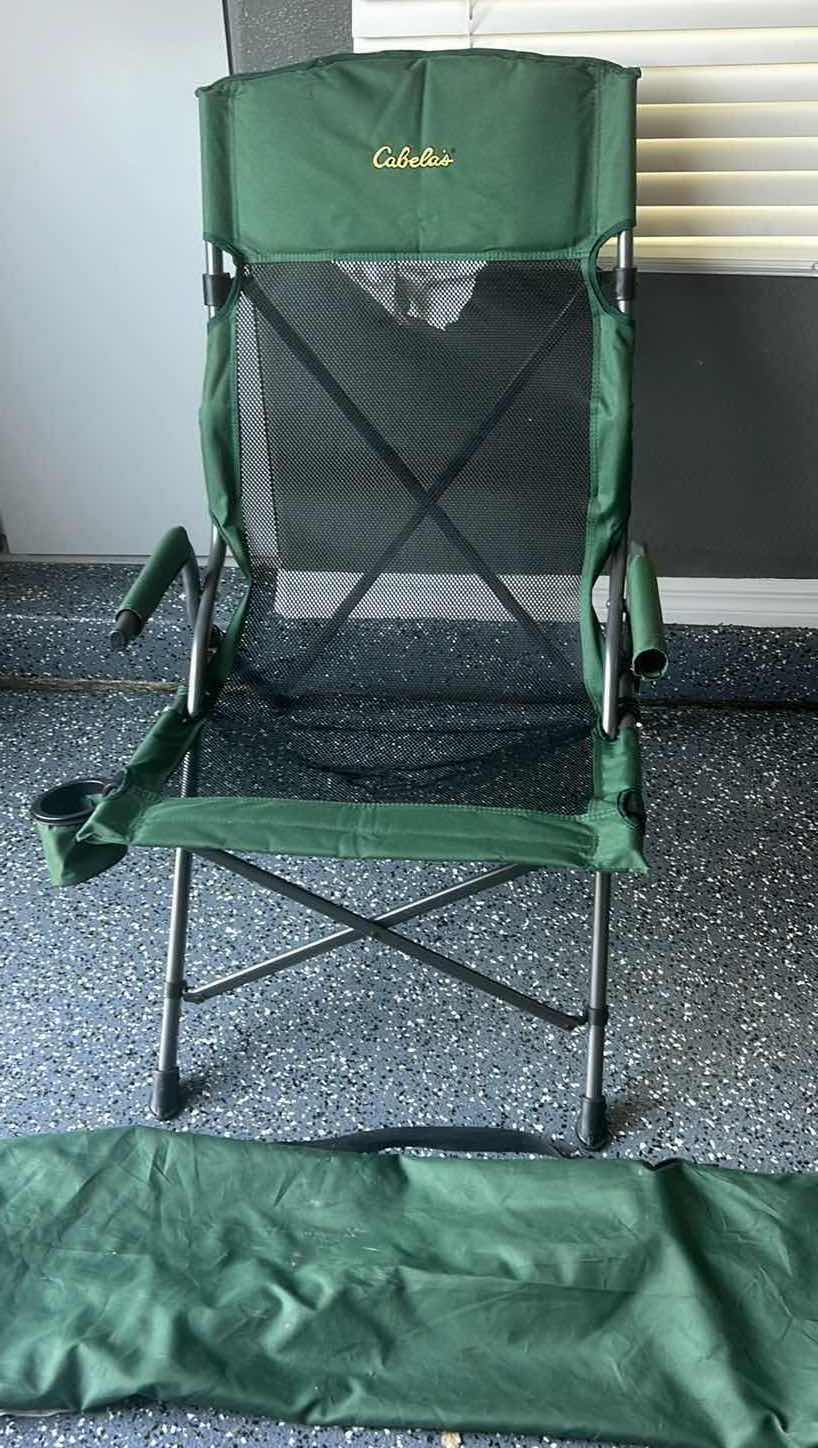 Photo 1 of CABELA'S OVERSIZED MESH FOLDING CHAIR.