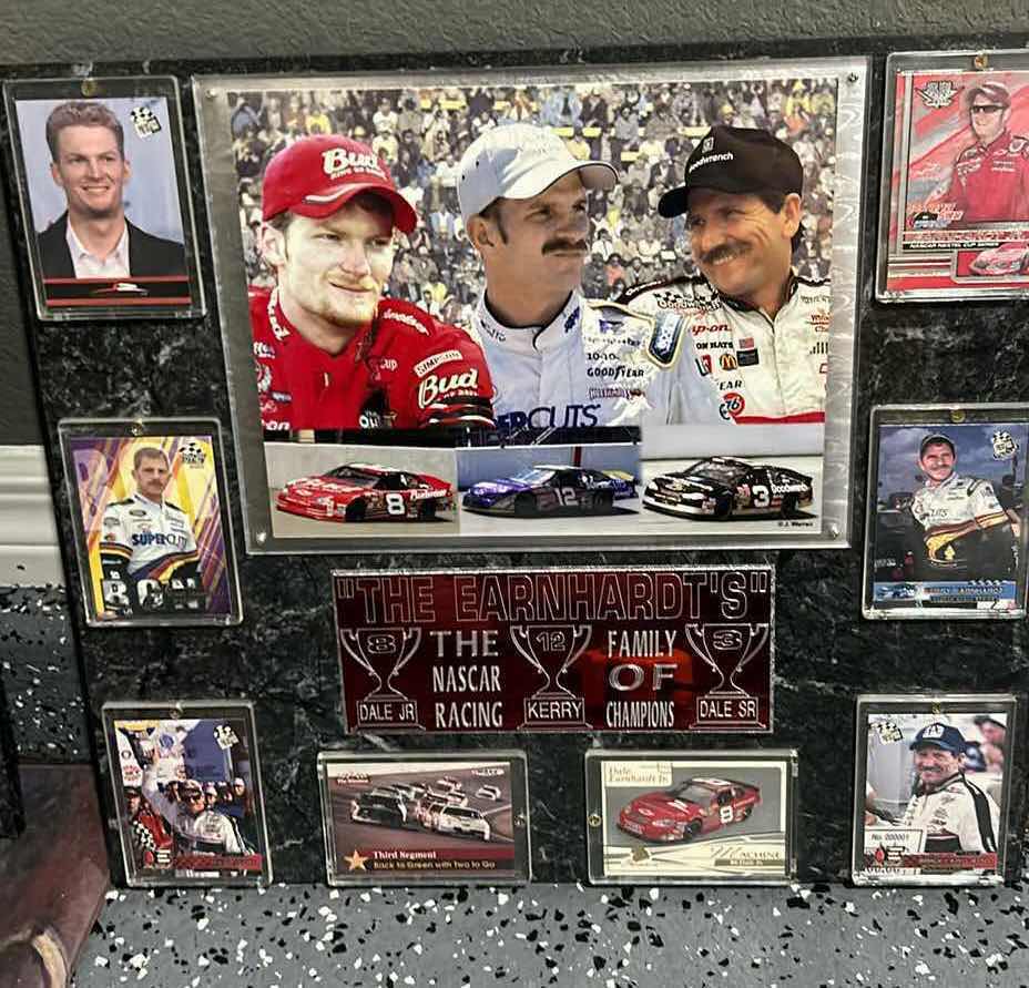 Photo 1 of DALE EARNHARDT COLLECTIBLE MEMORABILIA, SPORTS CARDS, AND MORE. 18“ x H16“