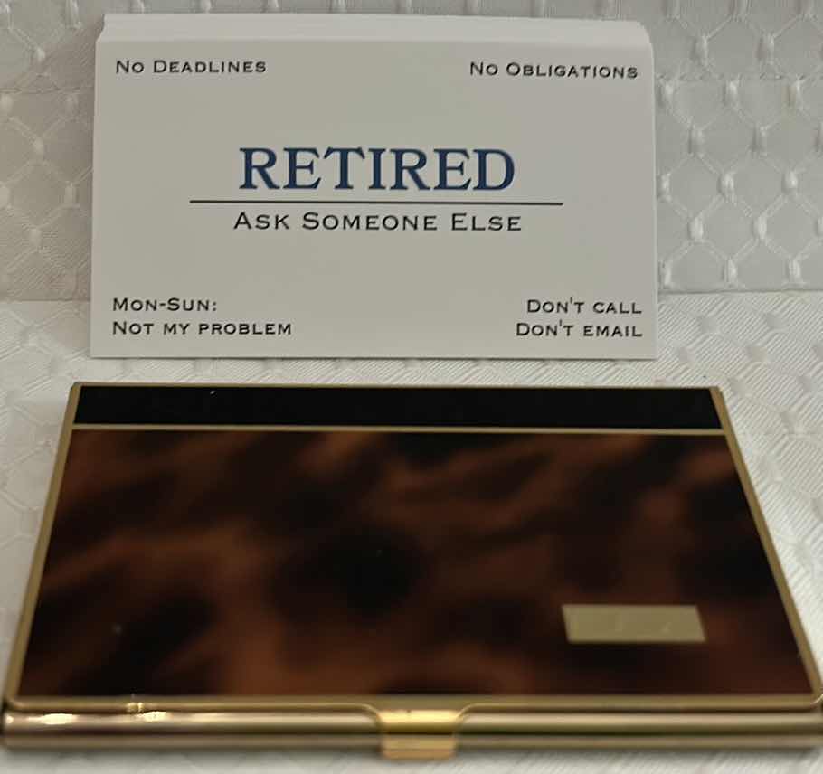 Photo 1 of BUSINESS CARD HOLDER AND BUSINESS CARDS FOR THE RETIRED PERSON.