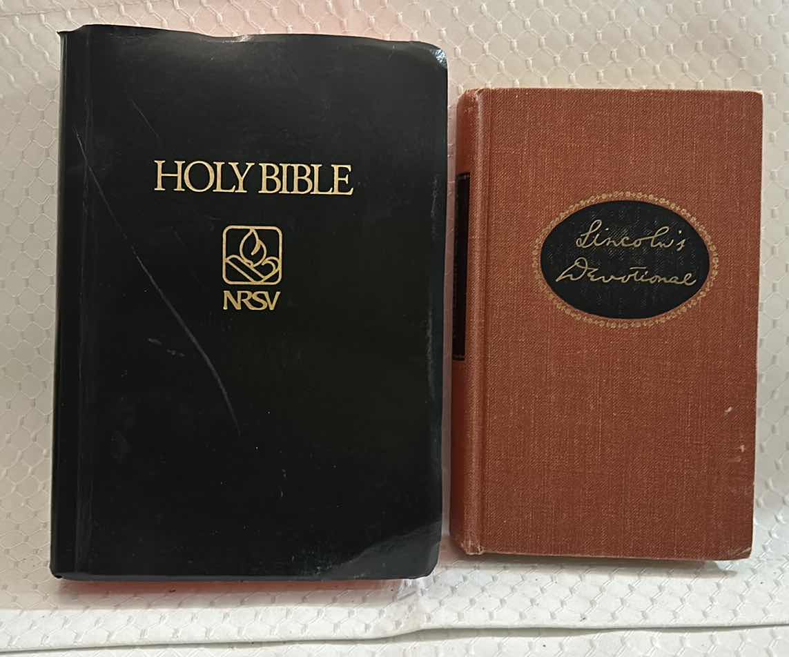 Photo 1 of BOOKS - LINCOLNS DEVOTIONAL & HOLY BIBLE