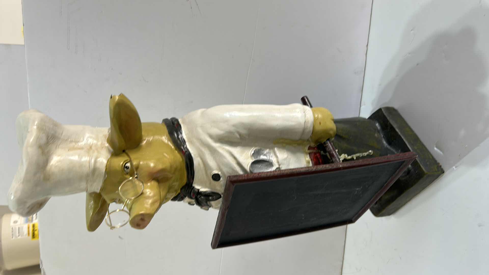 Photo 2 of KITCHEN DECOR - PIG CHEF FIGURINE, WITH CHALKBOARD. H23”.