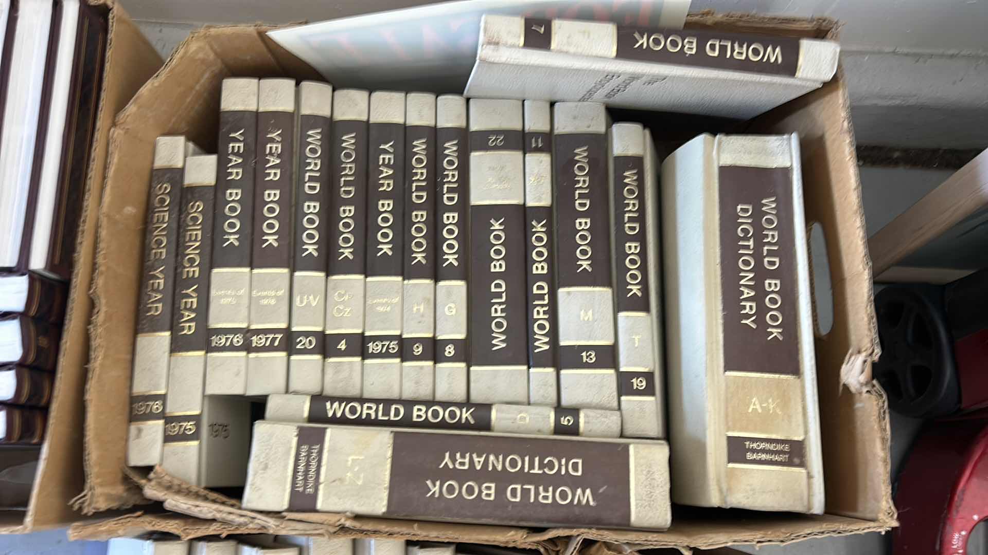 Photo 2 of TWO BOXES, WORLD BOOK, DICTIONARIES, AND ENCYCLOPEDIAS.