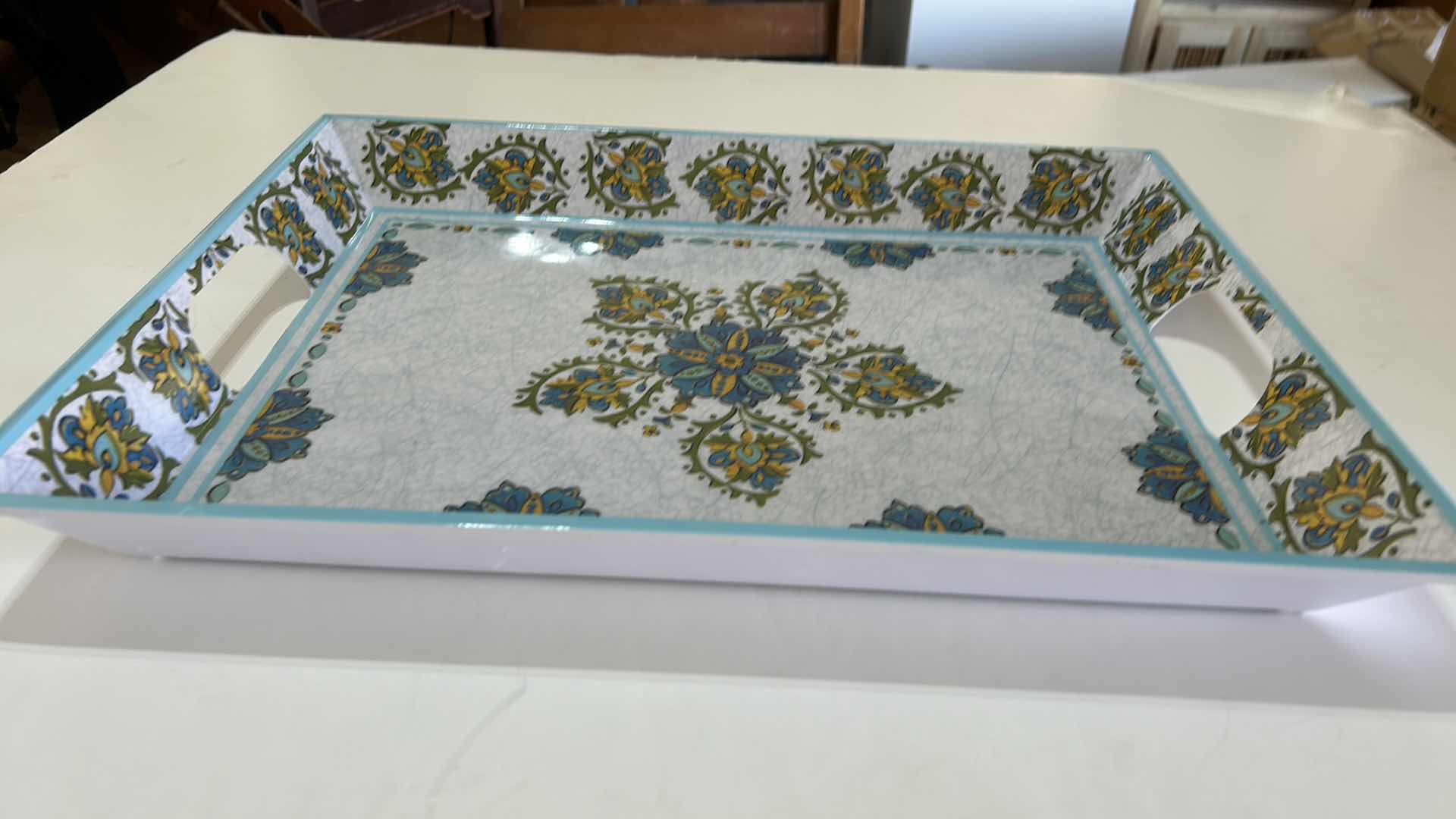 Photo 2 of RECTANGULAR LACQUER TRAY, 15” X 20”.