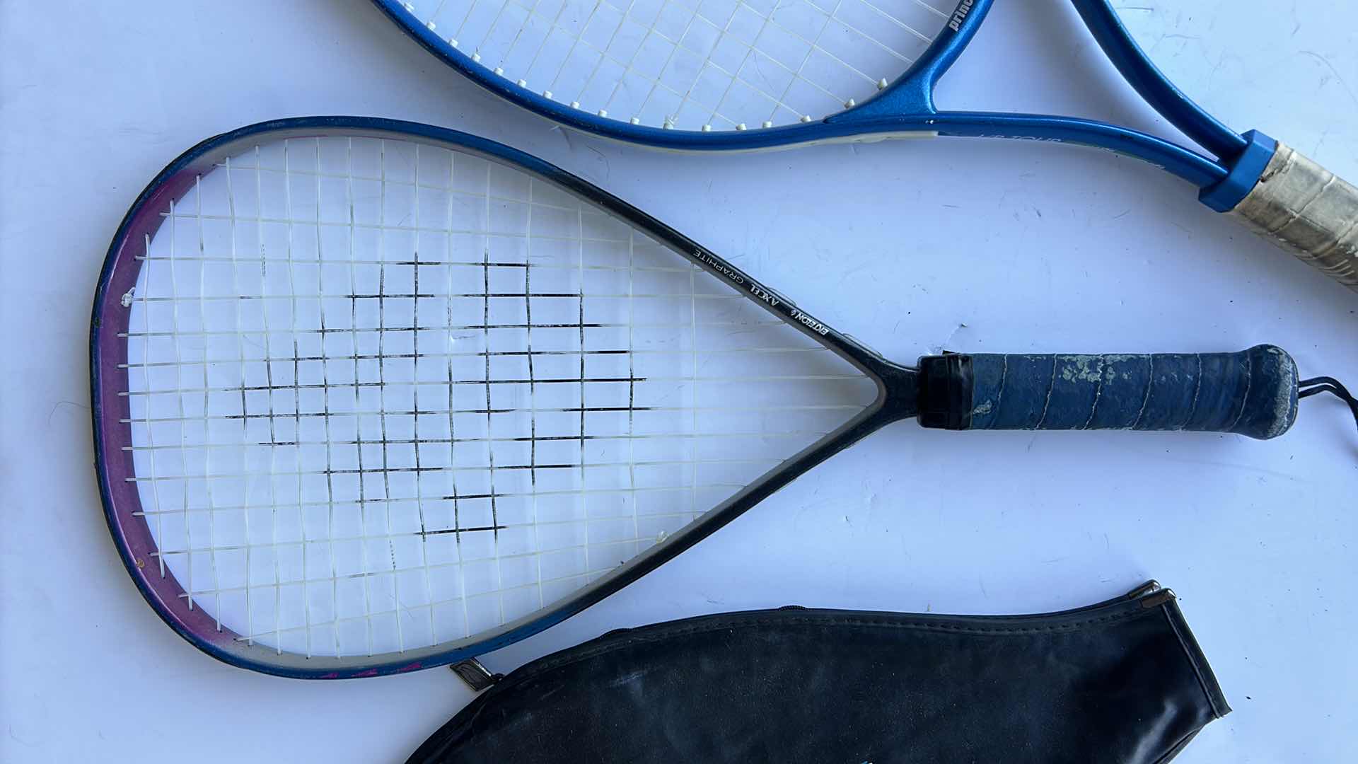 Photo 3 of ONE RACQUETBALL RACQUET AND ONE TENNIS RACQUET.