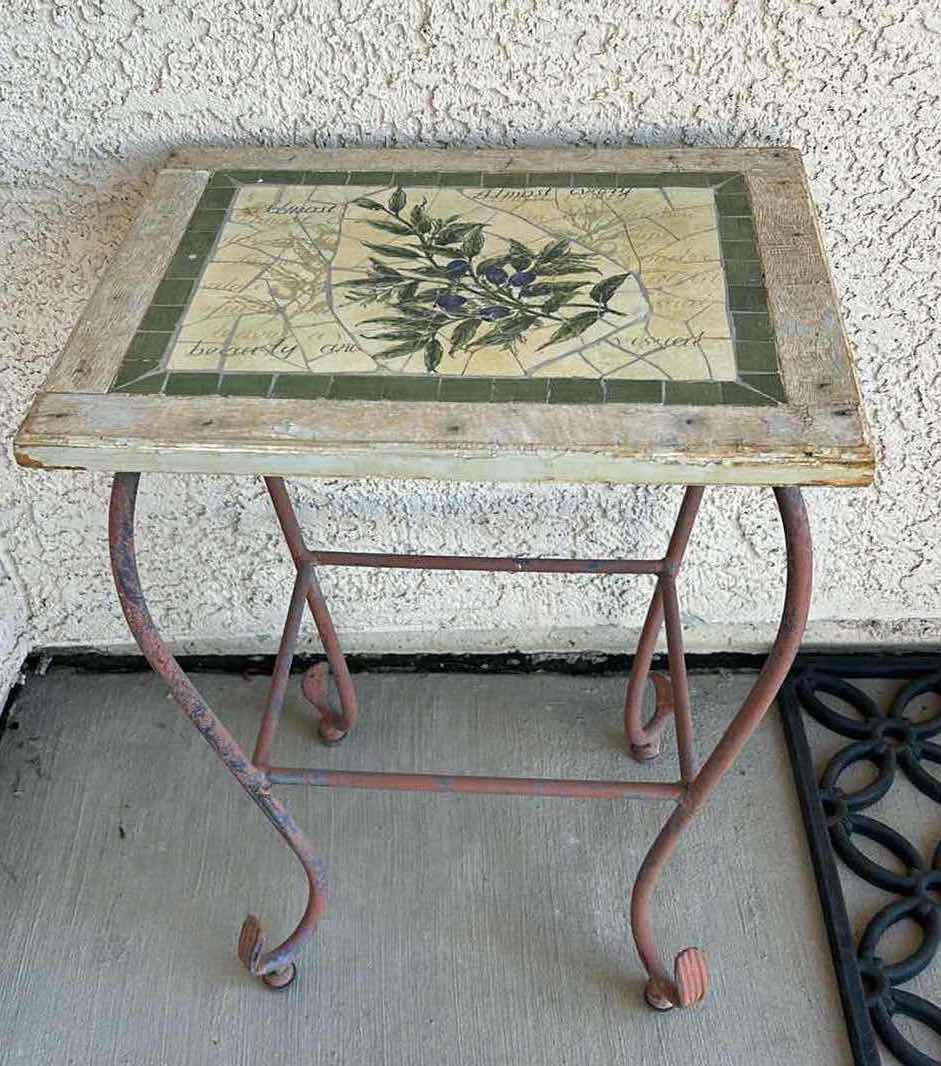 Photo 1 of METAL ACCENT TABLE WITH MOSAIC TOP 15” x 12” x H20”