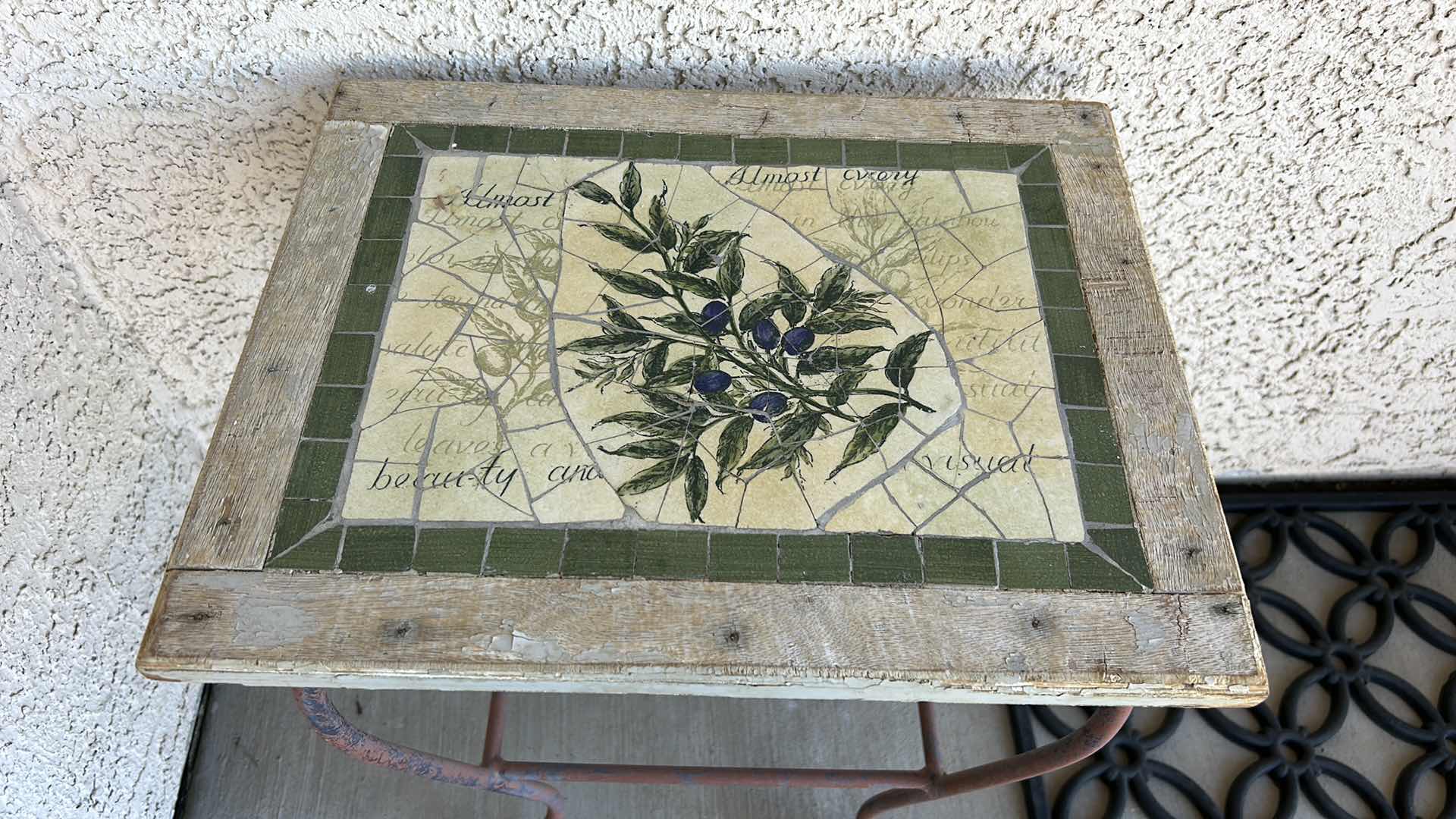 Photo 2 of METAL ACCENT TABLE WITH MOSAIC TOP 15” x 12” x H20”