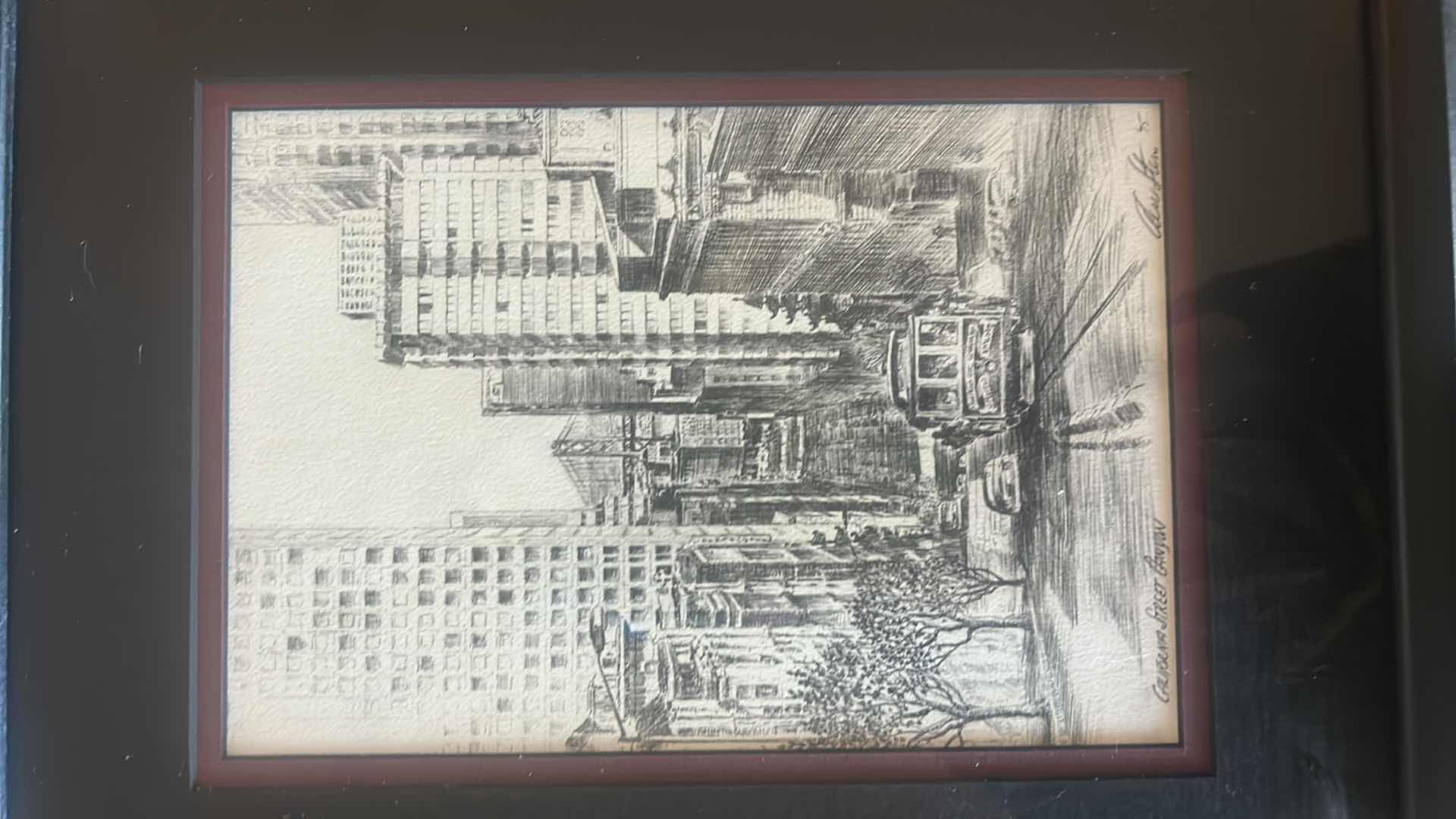 Photo 3 of FRAMED SAN FRANCISCO, “ CALIFORNIA STREET CANYON” SIGNED ALEX STERN, ETCHING ARTWORK 11” X 16”