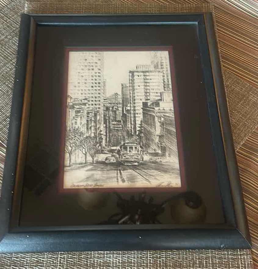 Photo 1 of FRAMED SAN FRANCISCO, “ CALIFORNIA STREET CANYON” SIGNED ALEX STERN, ETCHING ARTWORK 11” X 16”