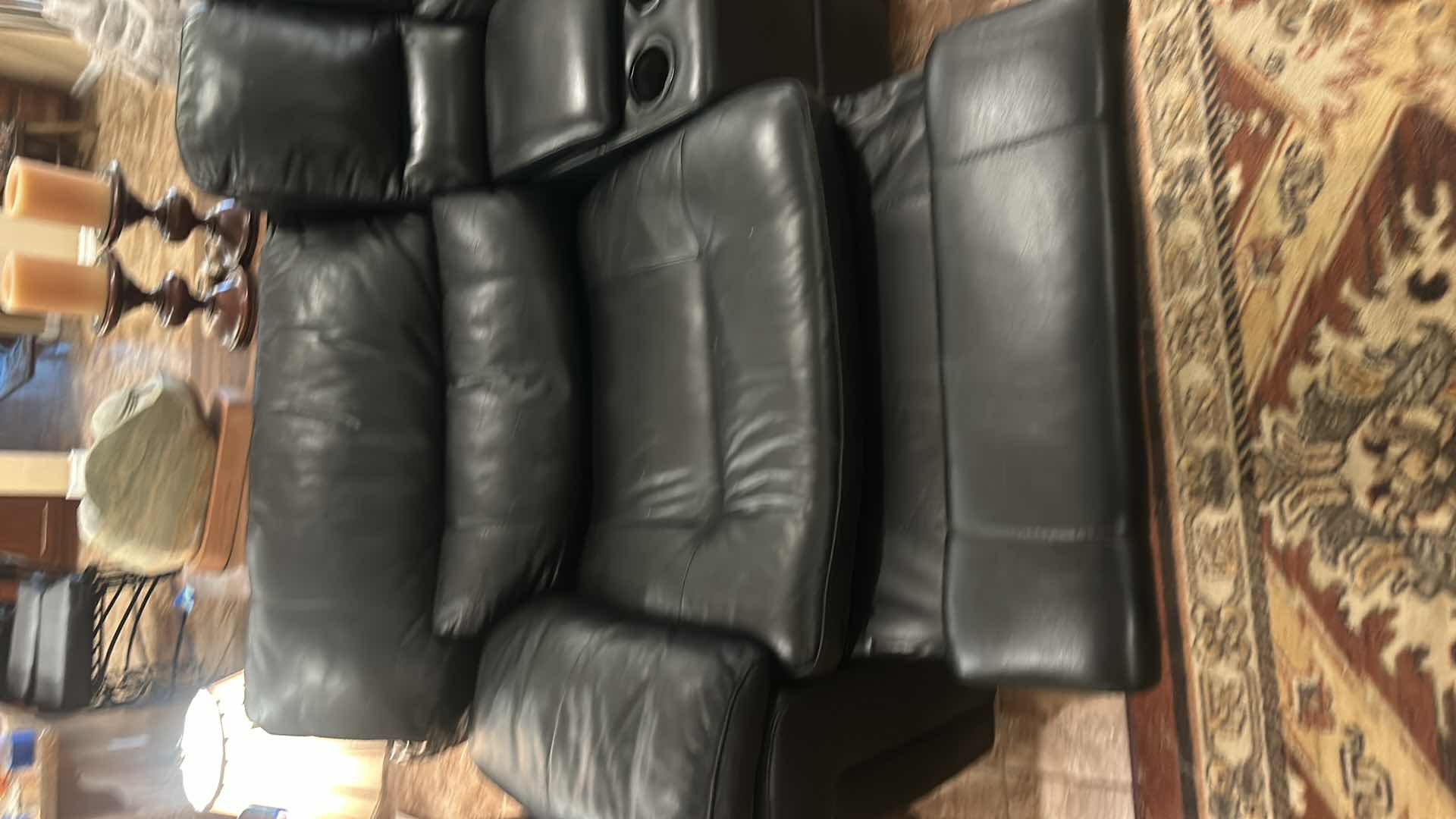 Photo 5 of EXTRA LARGE BLACK LEATHER SECTIONAL WITH RECLINERS 11’ x 12’